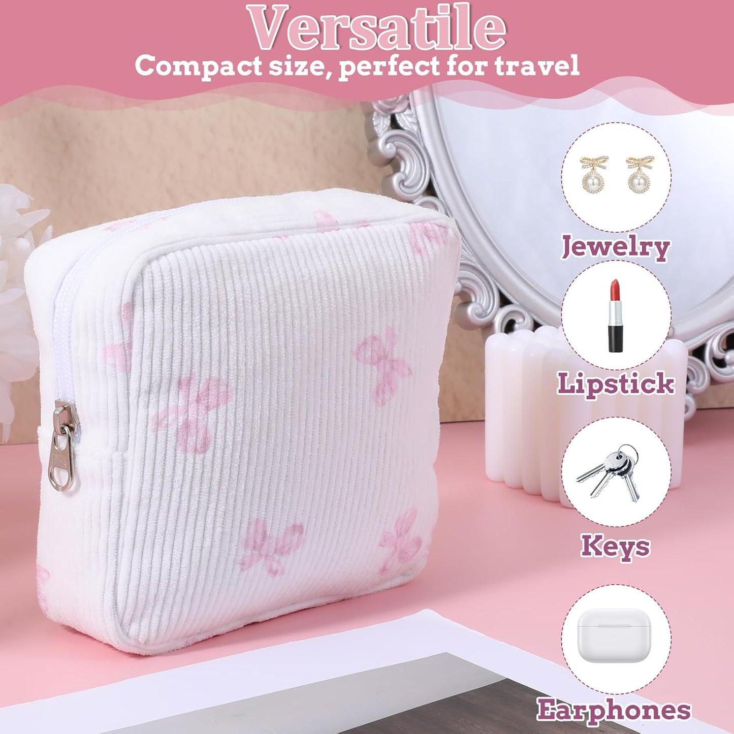 Period Bag for Women, Portable Pad Holder for Purse Pad Pouch Sanitary Napkin Storage Bag with Zipper for Teen Girls Small Make up Bags Pouch for Feminine Products