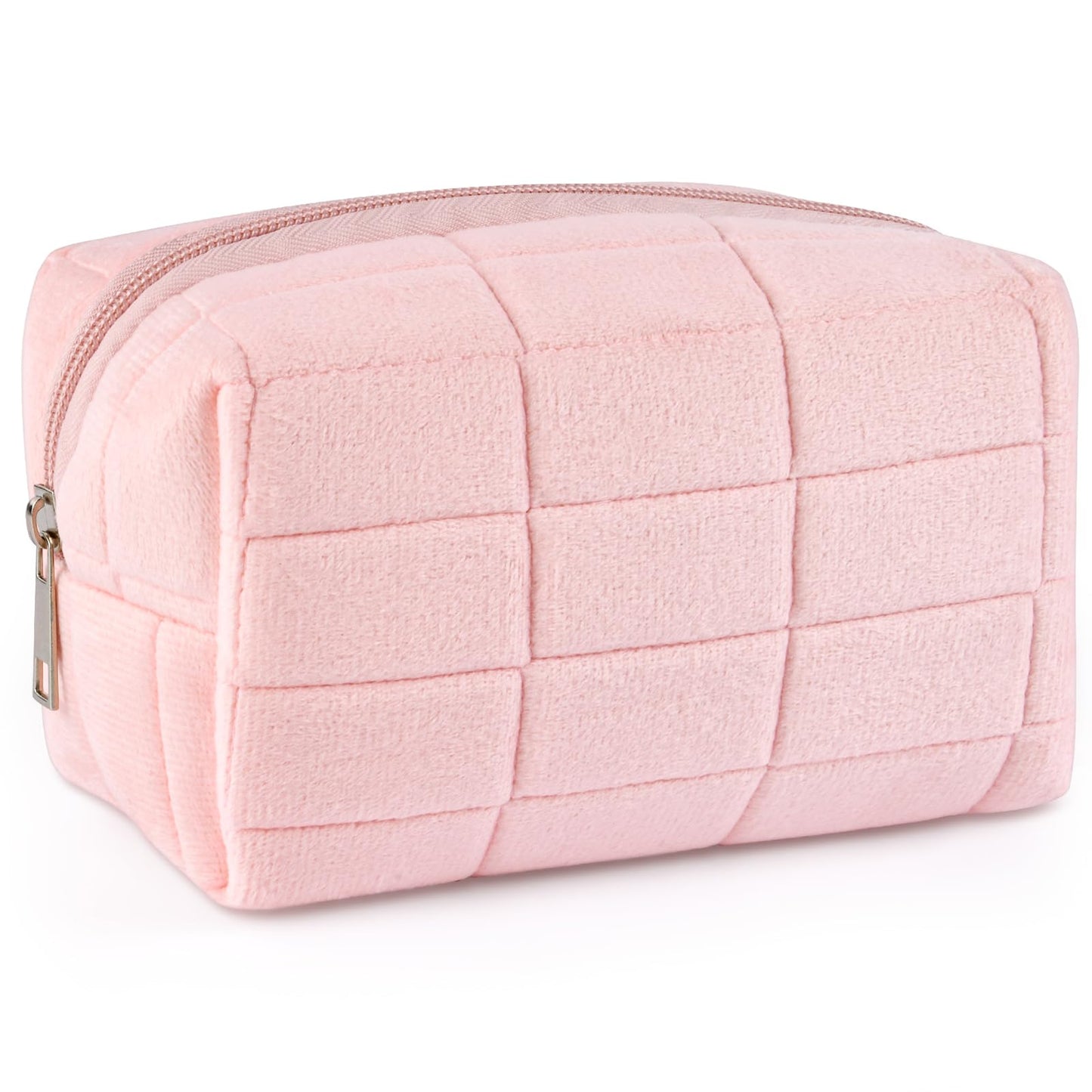 Aucuu Cotton Makeup Bag, Portable Travel Cosmetic Bag, Large Capacity Floral Toiletry Bags, Quilted Wash Bags Organizer for Women Girls