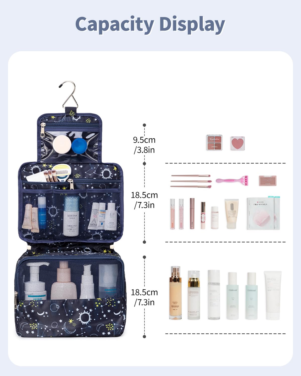 Travel Hanging Toiletry Wash Bag Makeup Cosmetic Organizer for Women Girls Kids Waterproof