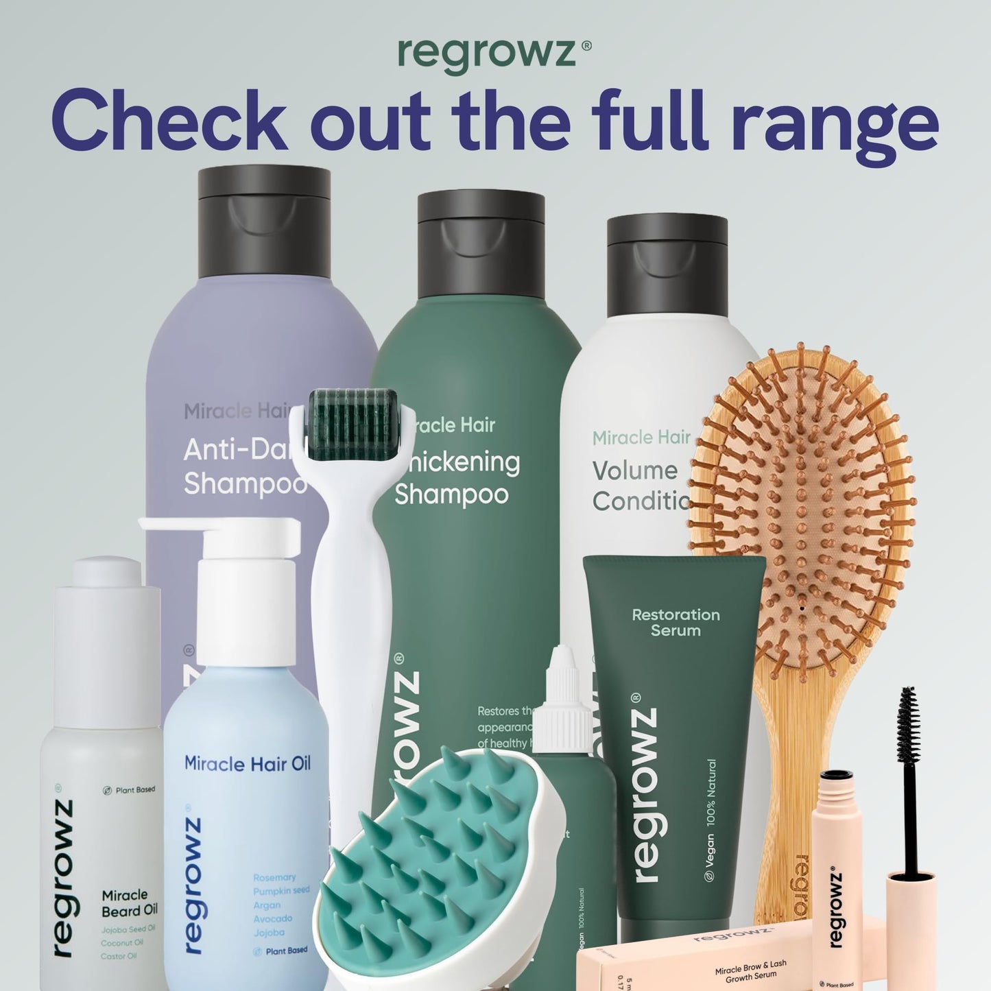 Regrowz Eyelash Serum & Eyebrow Growth 5ml – Natural, Vegan Lash Enhancer for Longer, Thicker Lashes & Fuller Eye Brows – UK Formula with Rapid Results & Conditioning Care For Growth & Thickness