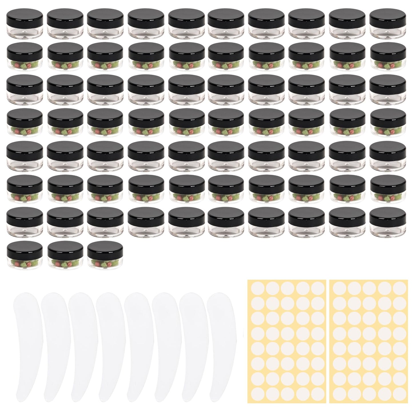 73 Pcs Empty sample pots,5g/5ml cosmetic pots,sample pot with lid cosmetic pot,travel pots for cream,cosmetic containers small pots with lids,For Various Cosmetic Products, Samples,Eye Shadow Lip Balm