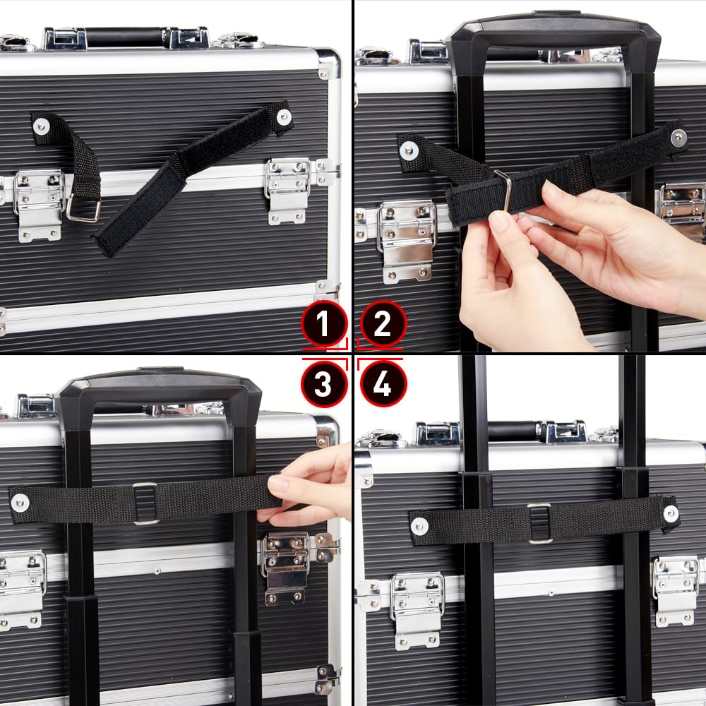 Yaheetech 4 in 1 Beauty Case Rolling Cosmetics Organiser Makeup Vanity Case Lockable Hairdressing Trolley Pink