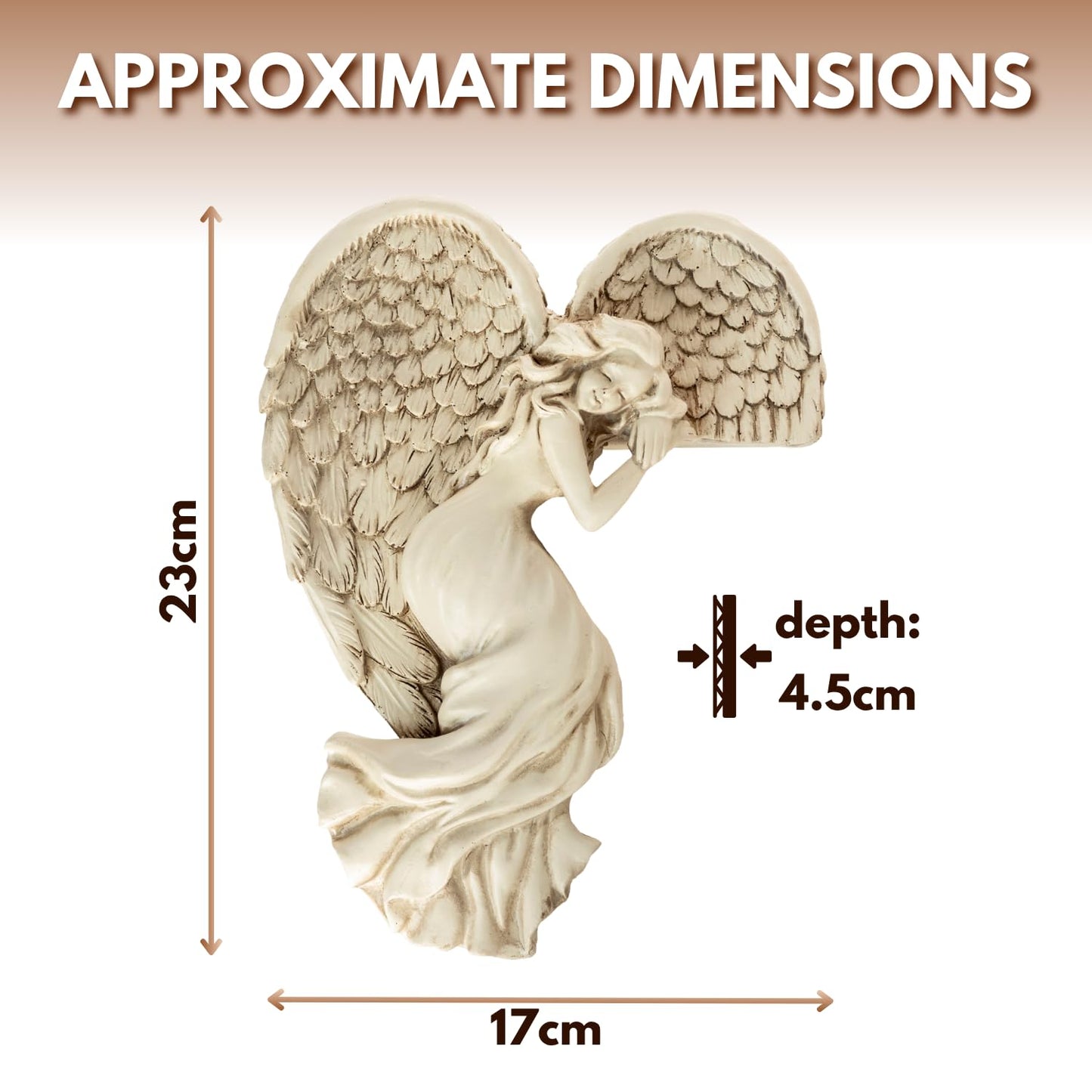 Marco Paul Sleeping Angel Corner Door Frame Statue Resin Angel Ornament Stone Effect Female Figurine Angel Wings Left Angle Door Sculpture Wall Art for Garden, Weddings, Home Decor
