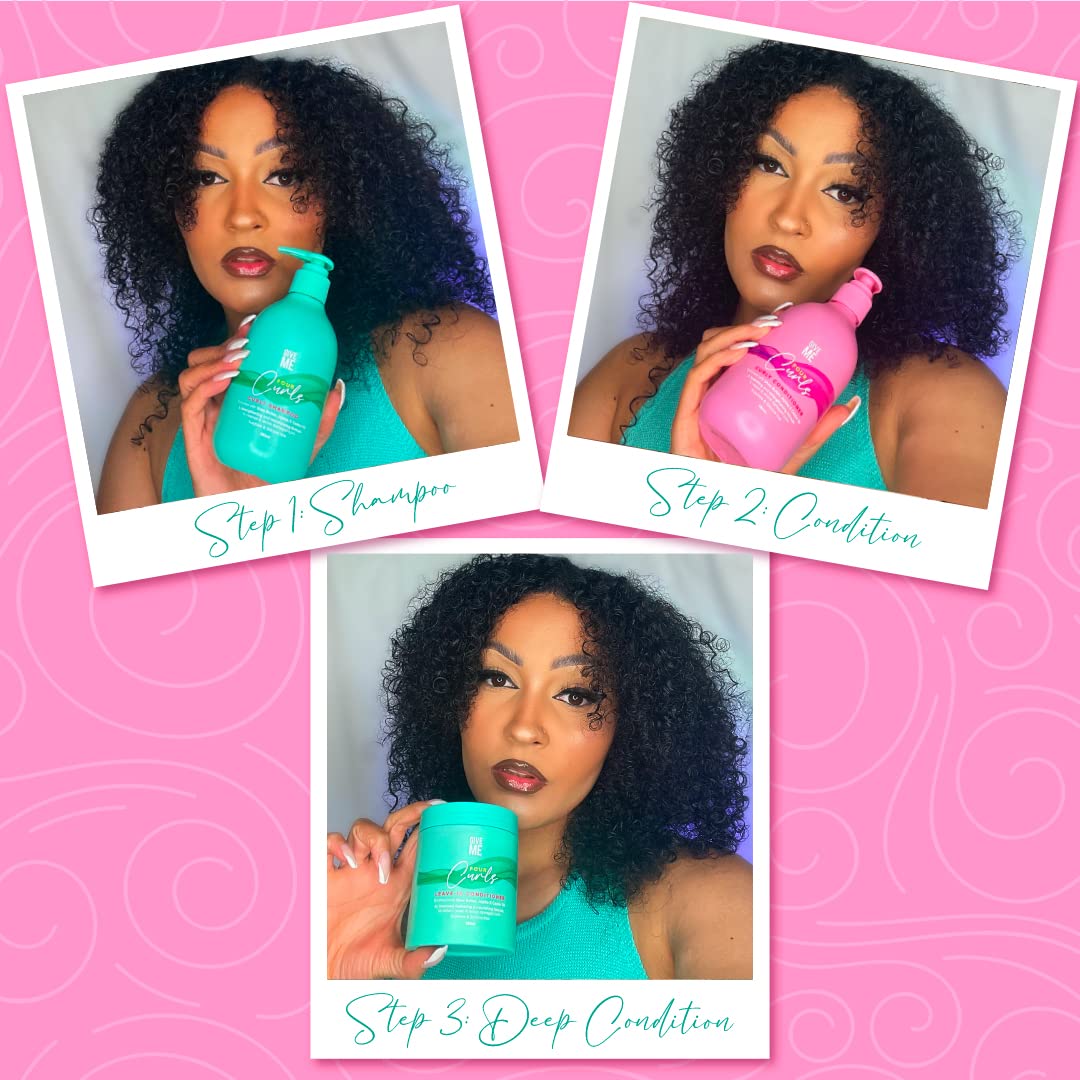 Give Me Cosmetics Four Curls Shampoo, Curly Hair Products, Moisturising, Sulphate Free, Hydrating Formula Infused with Shea Butter Castor and Jojoba Oil