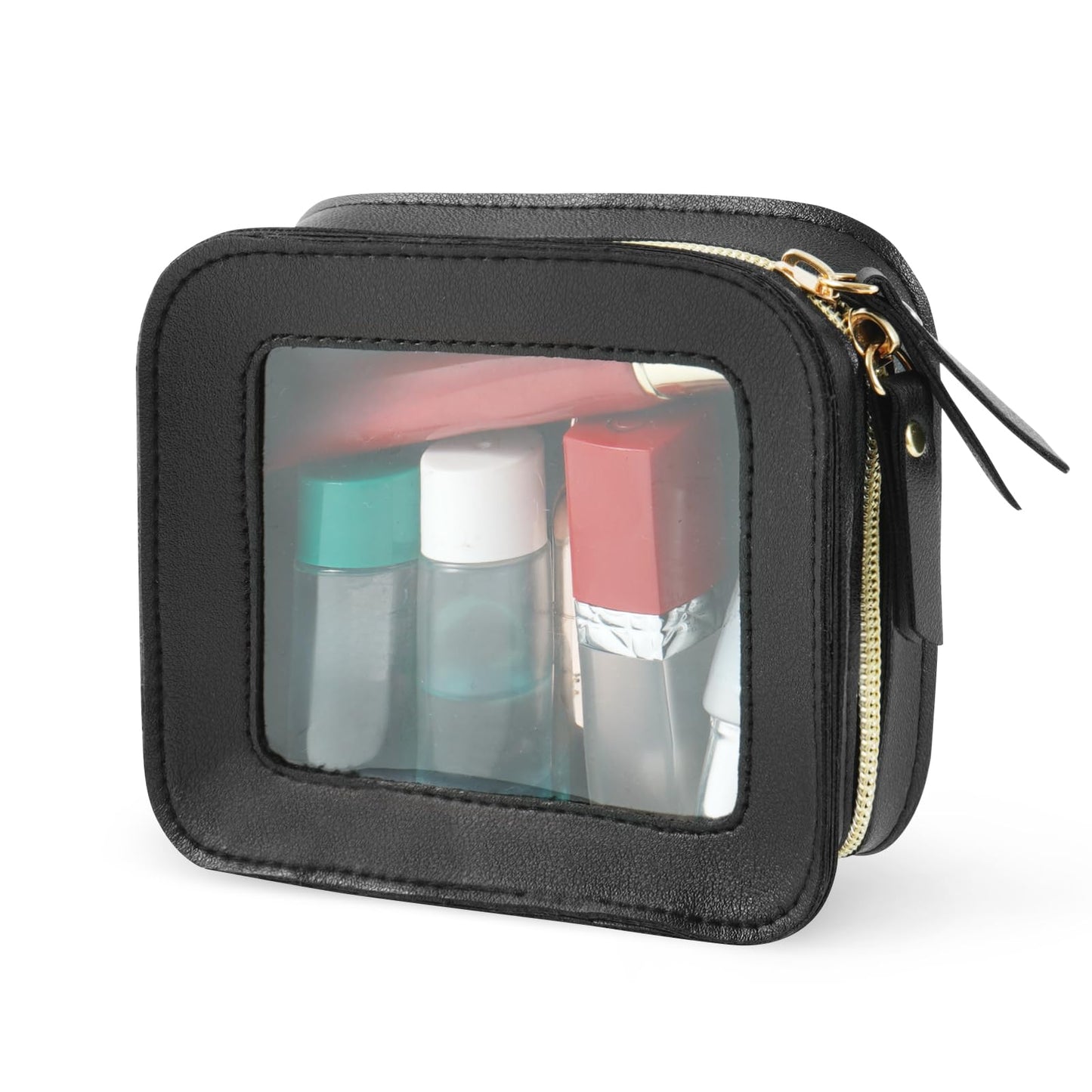 Clear Makeup Bag Travel Toiletries Bags for Women Cosmetic Bags with Double Zippers Waterproof Small Makeup Bag for Ladies Girls