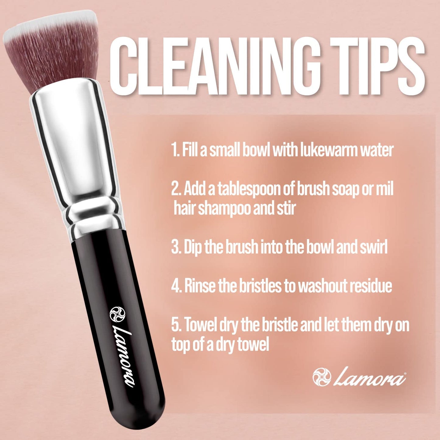 Make Up Brush Foundation Kabuki Flat Top - Perfect For Blending Liquid, Cream or Flawless Powder Cosmetics - Buffing, Stippling, Concealer - Premium Quality Synthetic Dense Bristles!