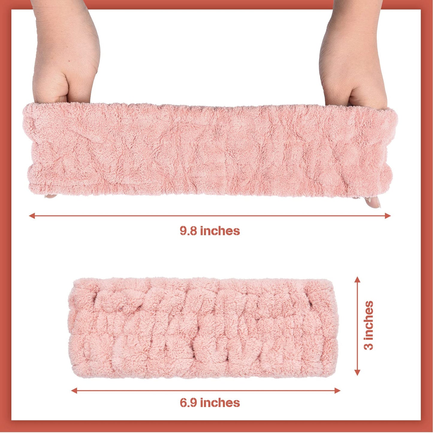 Chuangdi 3 Pieces Spa Headband for Women Facial Makeup Headband Soft Terry Cloth Hairband for Washing Face Mask Spa Shower Gifts(Light Orange, Light Purple, Light Green)