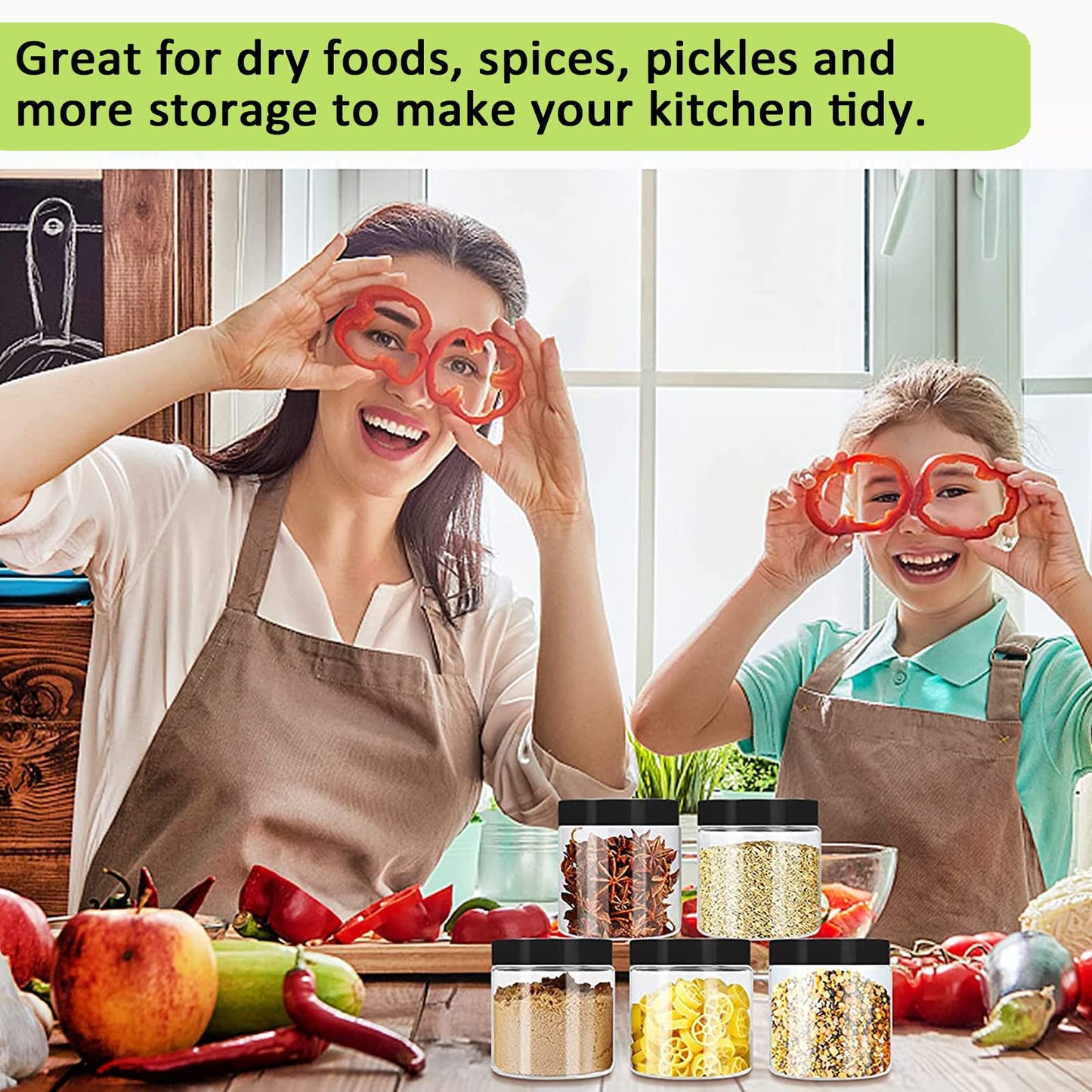 Apstaqeoo 4PCS 150ML Empty Plastic Jars With Black Lids, Clear Round Face Cream Jars Cosmetic Container Travel Storage Jar With Inner Liners for Body Scrub/Lotion/Powder/Ointment/Salves/Sample/Makeup