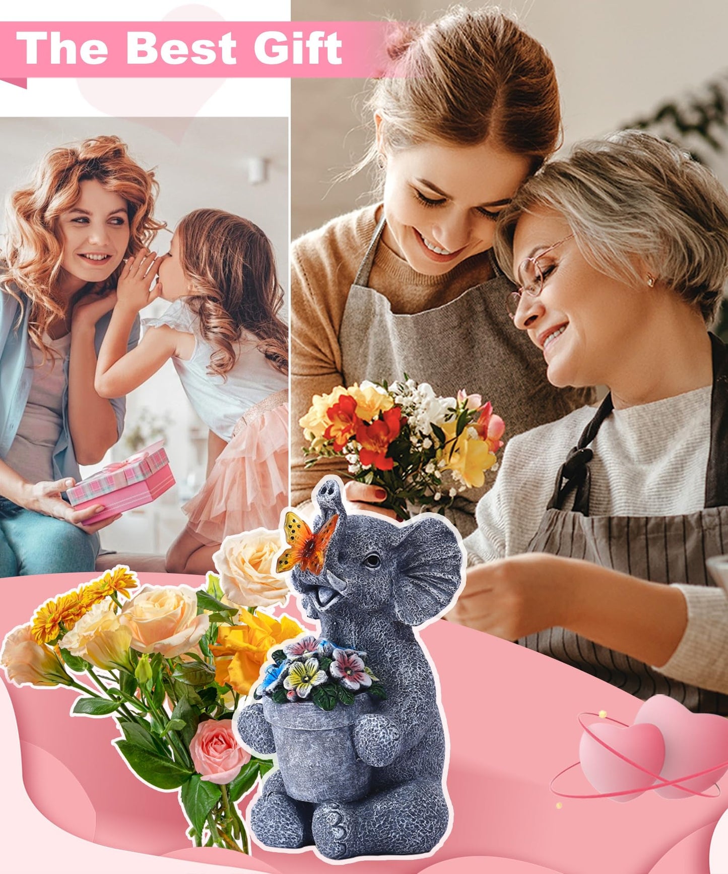 Dog Garden Ornaments With Solar Butterfly - Unique Gifts for Women Mum Men - Outdoor Puppy Decor for Patio Yard Lawn Balcony Resin Waterproof Sculpture