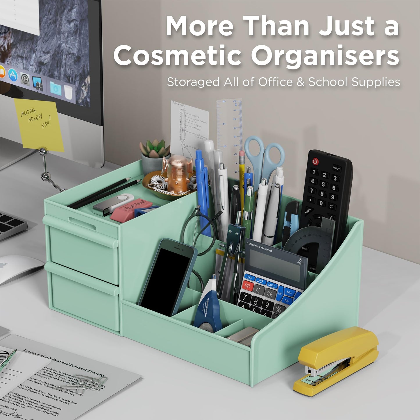 Makeup Organizer Storage Drawers, Large Capacity Cosmetic Organisers for Lipsticks, Jewelry, Nail Care, Skincare Organiser for Vanity, Ideal Desk Organizer for Dresser and Bathroom