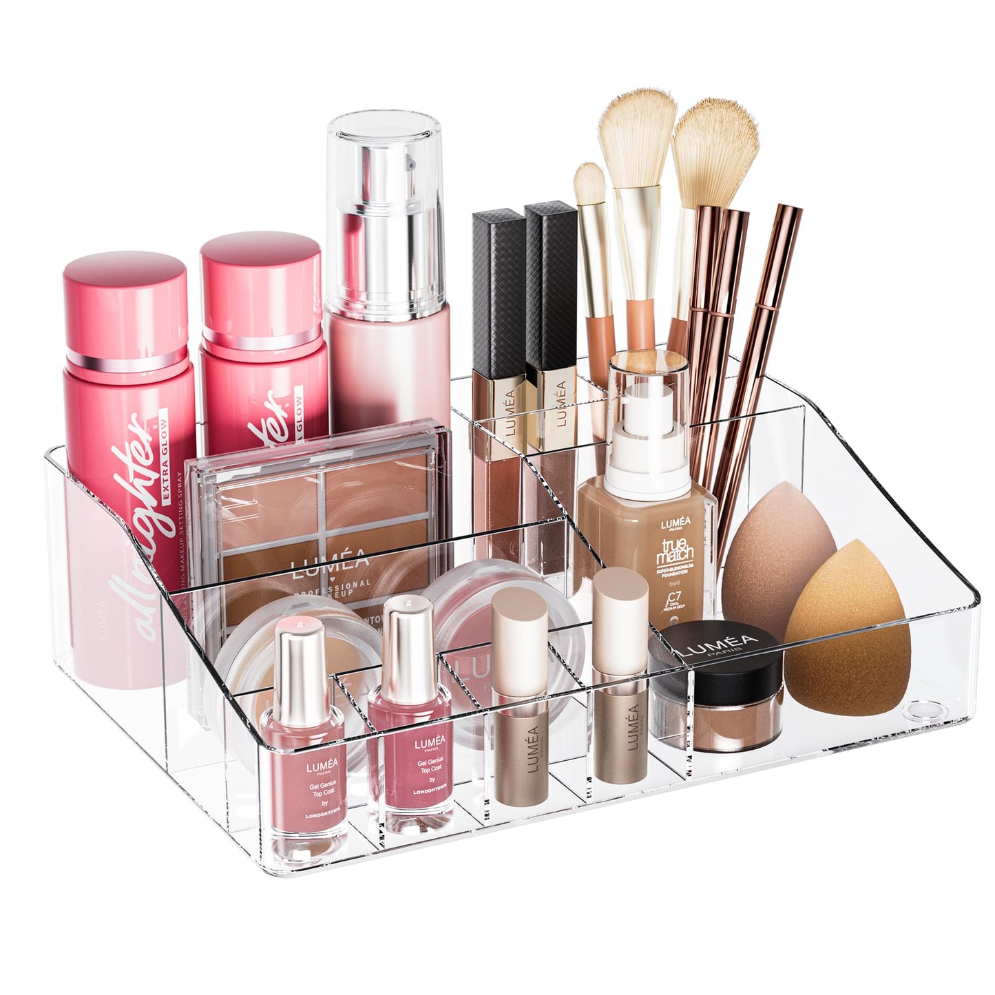 Makeup Organizer Storage Drawers, Large Capacity Cosmetic Organisers for Lipsticks, Jewelry, Nail Care, Skincare Organiser for Vanity, Ideal Desk Organizer for Dresser and Bathroom