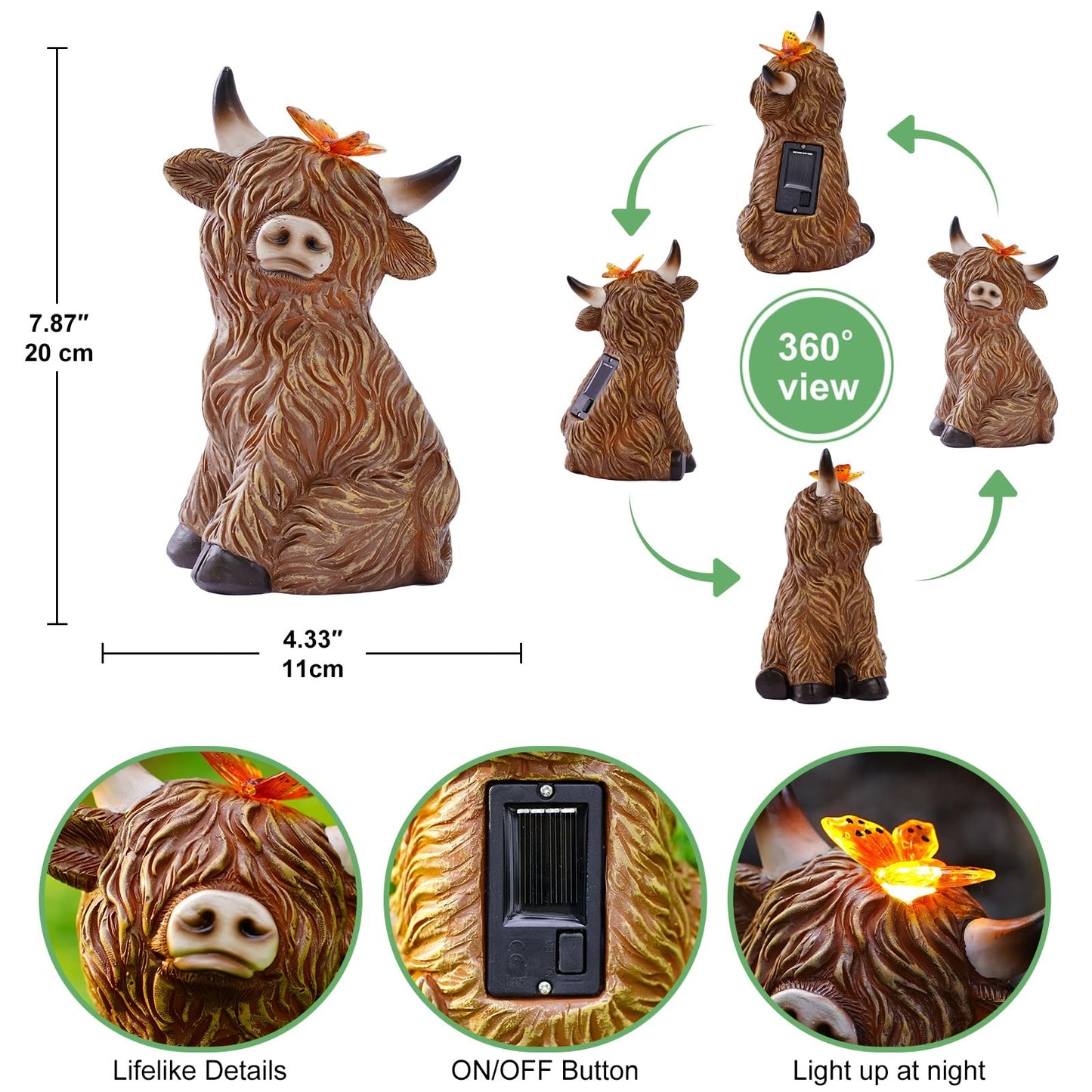 Dog Garden Ornaments With Solar Butterfly - Unique Gifts for Women Mum Men - Outdoor Puppy Decor for Patio Yard Lawn Balcony Resin Waterproof Sculpture