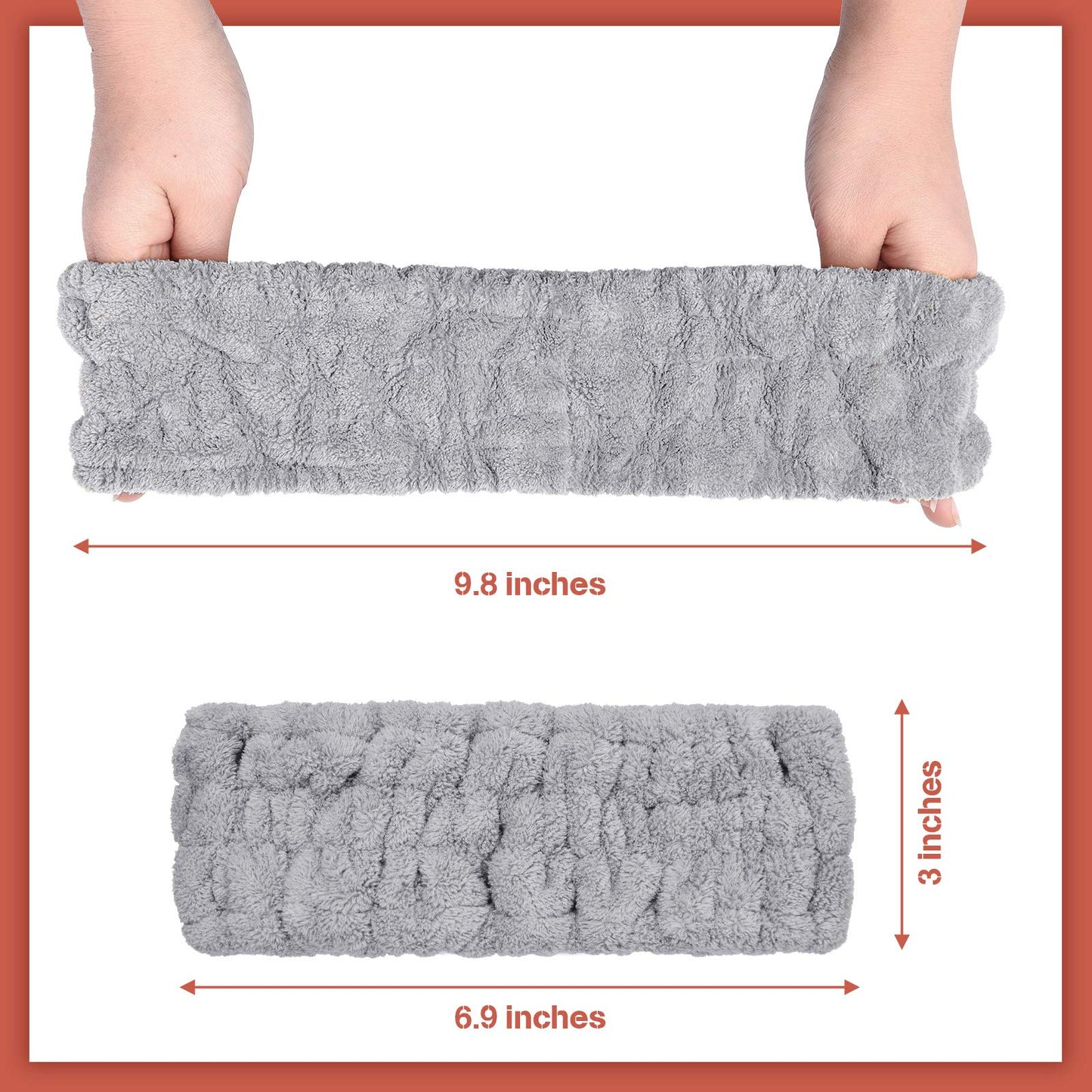 Chuangdi 3 Pieces Spa Headband for Women Facial Makeup Headband Soft Terry Cloth Hairband for Washing Face Mask Spa Shower Gifts(Light Orange, Light Purple, Light Green)