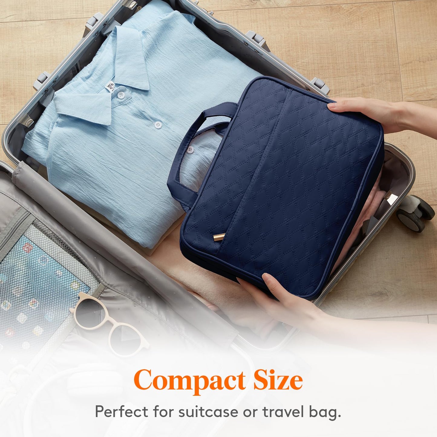 Lifewit Travel Toiletry Bag, Large Hanging Makeup Bag Organizer for Women, Transparent Travel Cosmetic Bag with Hanging Hook for Full Size Bottles, Vacation Essentials, Medium,Dark Blue