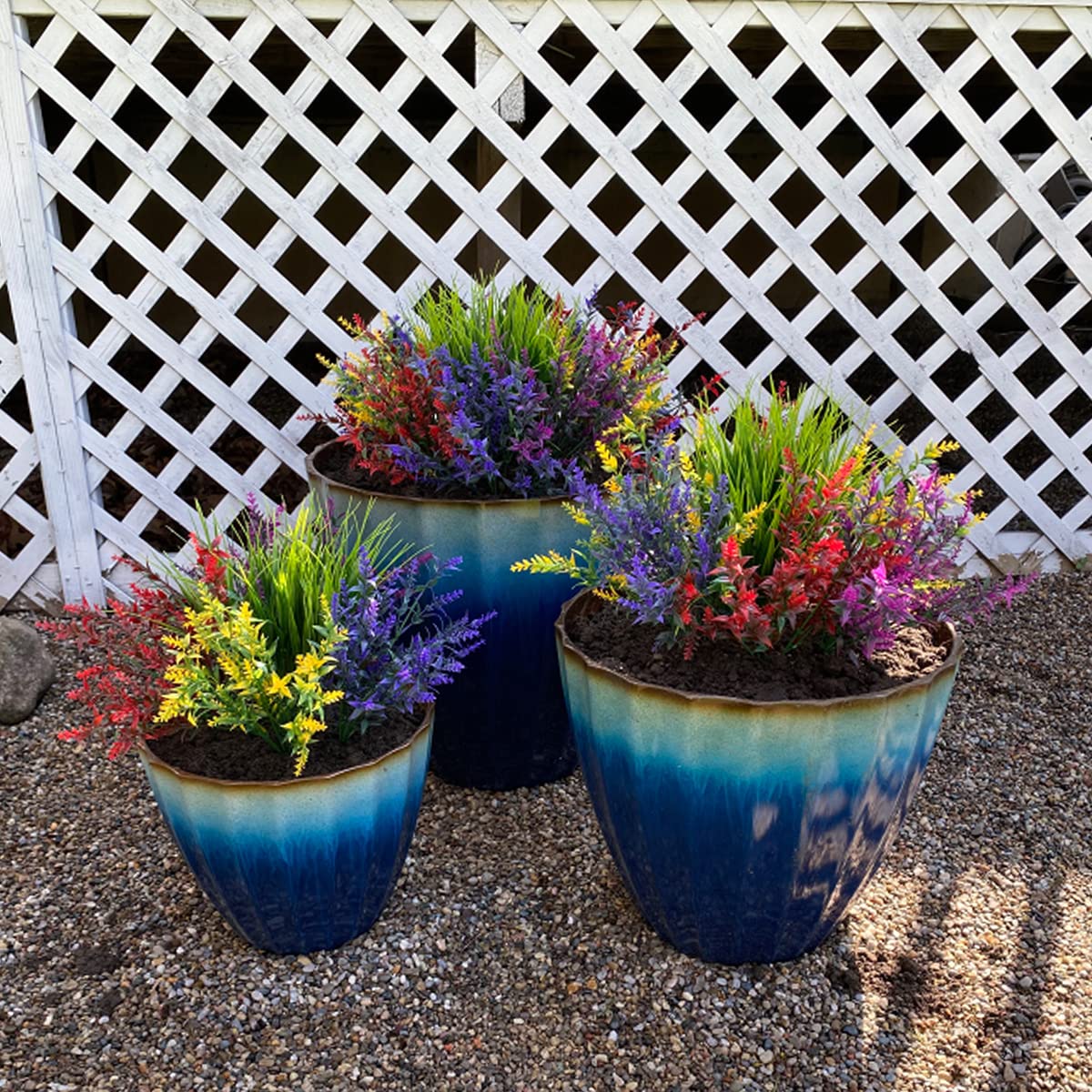 12 Bundles Artificial Fall Flowers No Fade Faux Autumn Plants,Fake Indoor Outdoor Greenery for Thanksgiving Christmas Wedding Party Home Garden Décor (Autumn)