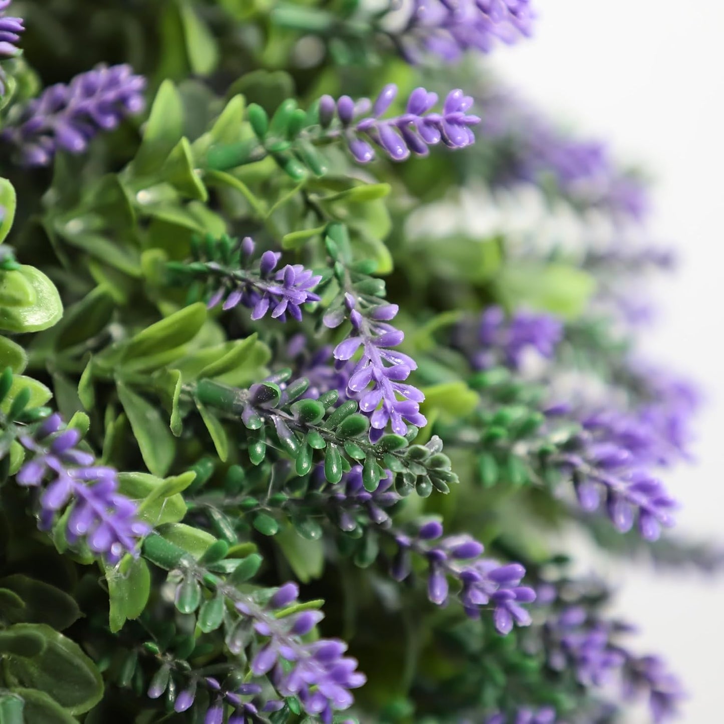 momoplant Artificial Lavender Topiary Ball Trees in Pot, UV Resistant Fake Bushes with Flowers for Outdoor Indoor Home Office Garden Front porch Decor