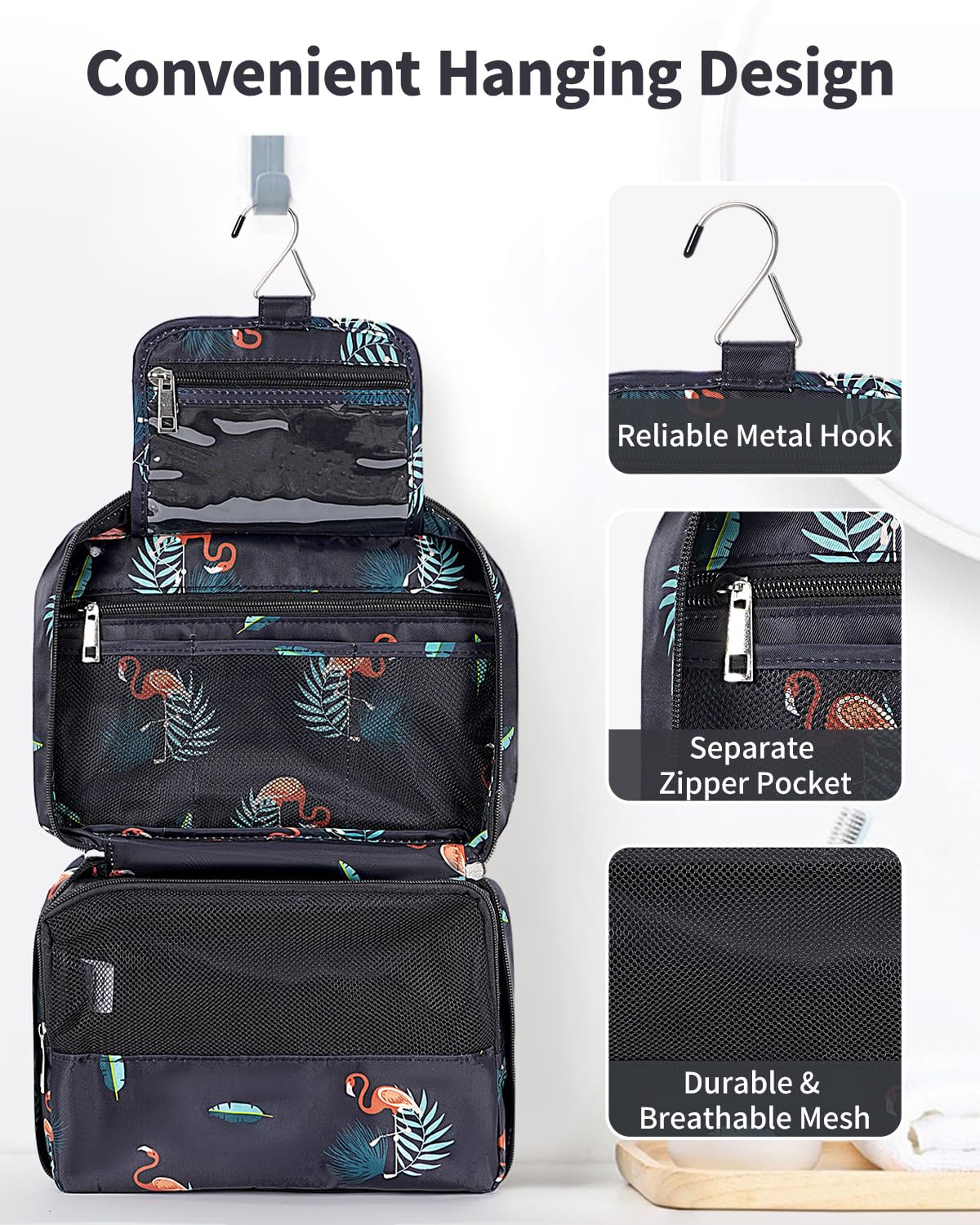 Travel Hanging Toiletry Wash Bag Makeup Cosmetic Organizer for Women Girls Kids Waterproof