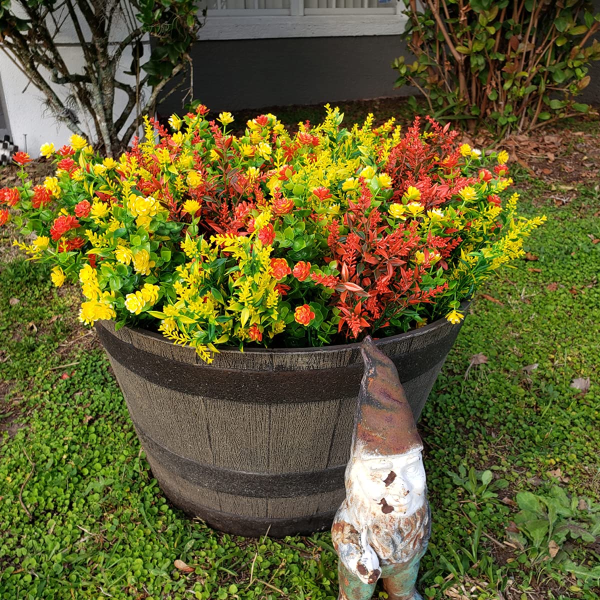 12 Bundles Artificial Fall Flowers No Fade Faux Autumn Plants,Fake Indoor Outdoor Greenery for Thanksgiving Christmas Wedding Party Home Garden Décor (Autumn)