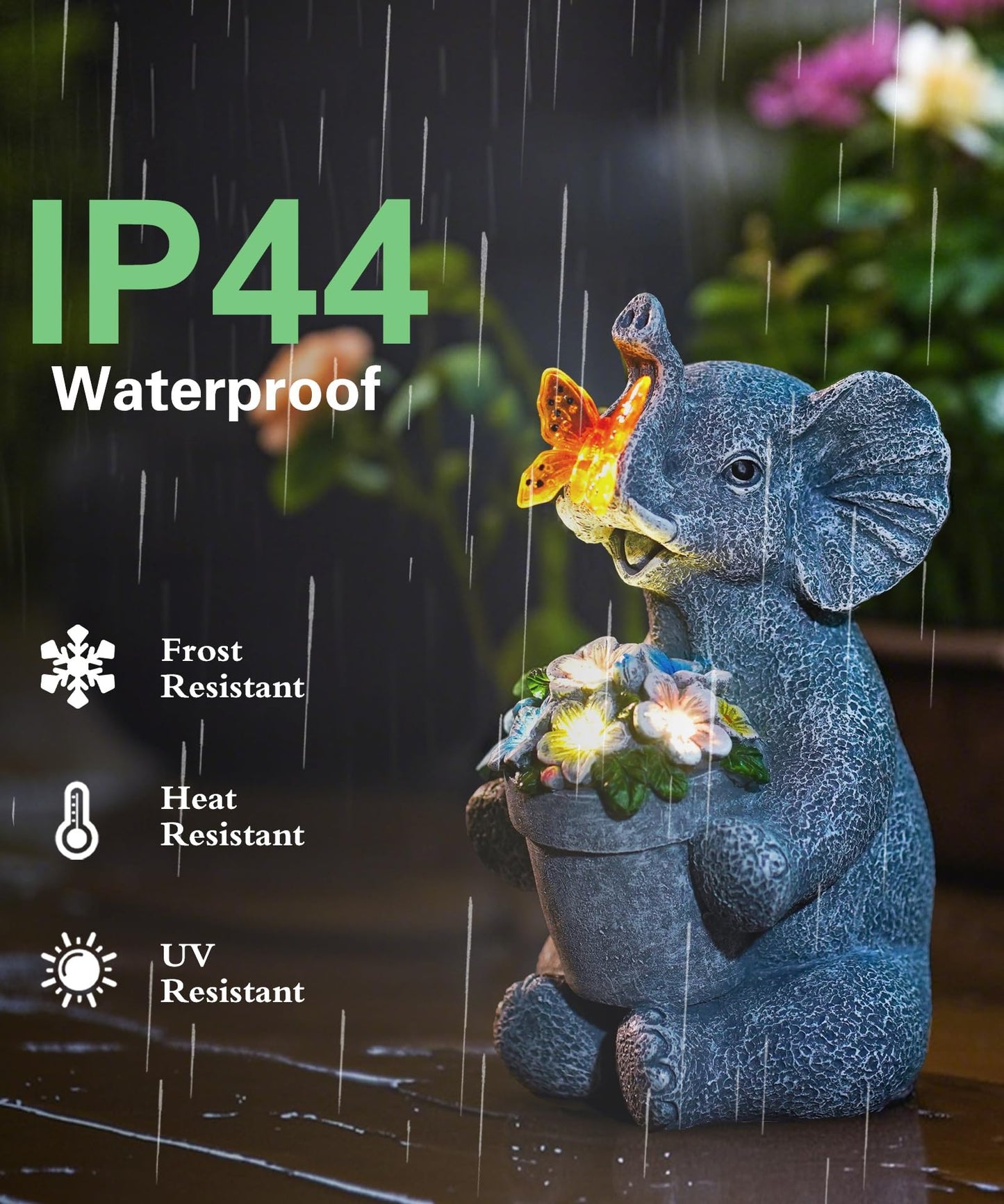 Dog Garden Ornaments With Solar Butterfly - Unique Gifts for Women Mum Men - Outdoor Puppy Decor for Patio Yard Lawn Balcony Resin Waterproof Sculpture