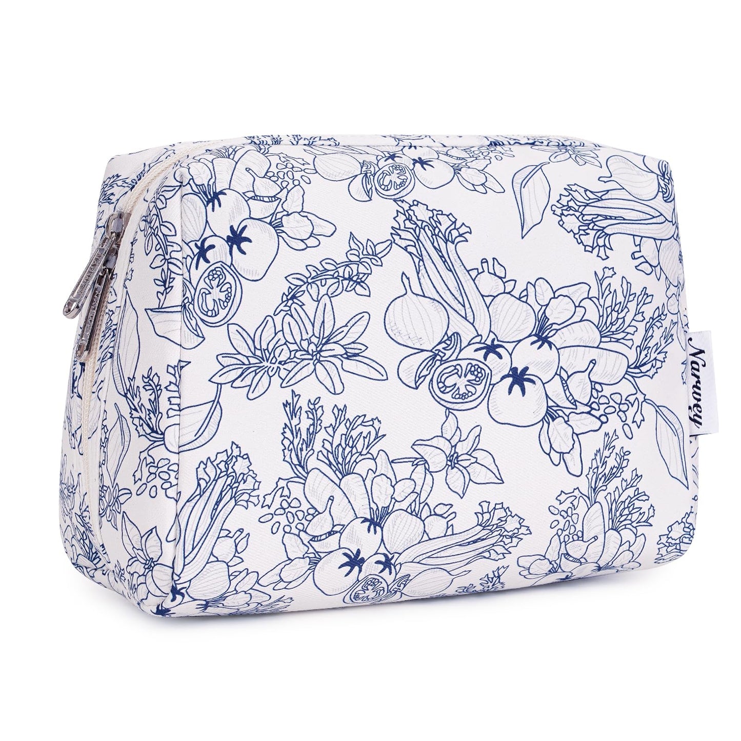 Large Makeup Bag Zipper Pouch Travel Cosmetic Organizer for Women (Mint Green Checkerboard, Large)