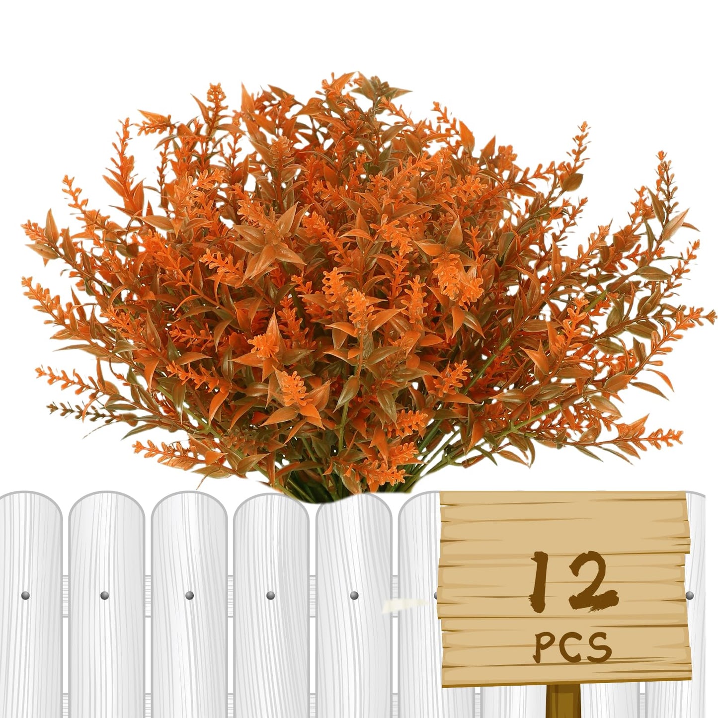 12 Bundles Artificial Fall Flowers No Fade Faux Autumn Plants,Fake Indoor Outdoor Greenery for Thanksgiving Christmas Wedding Party Home Garden Décor (Autumn)