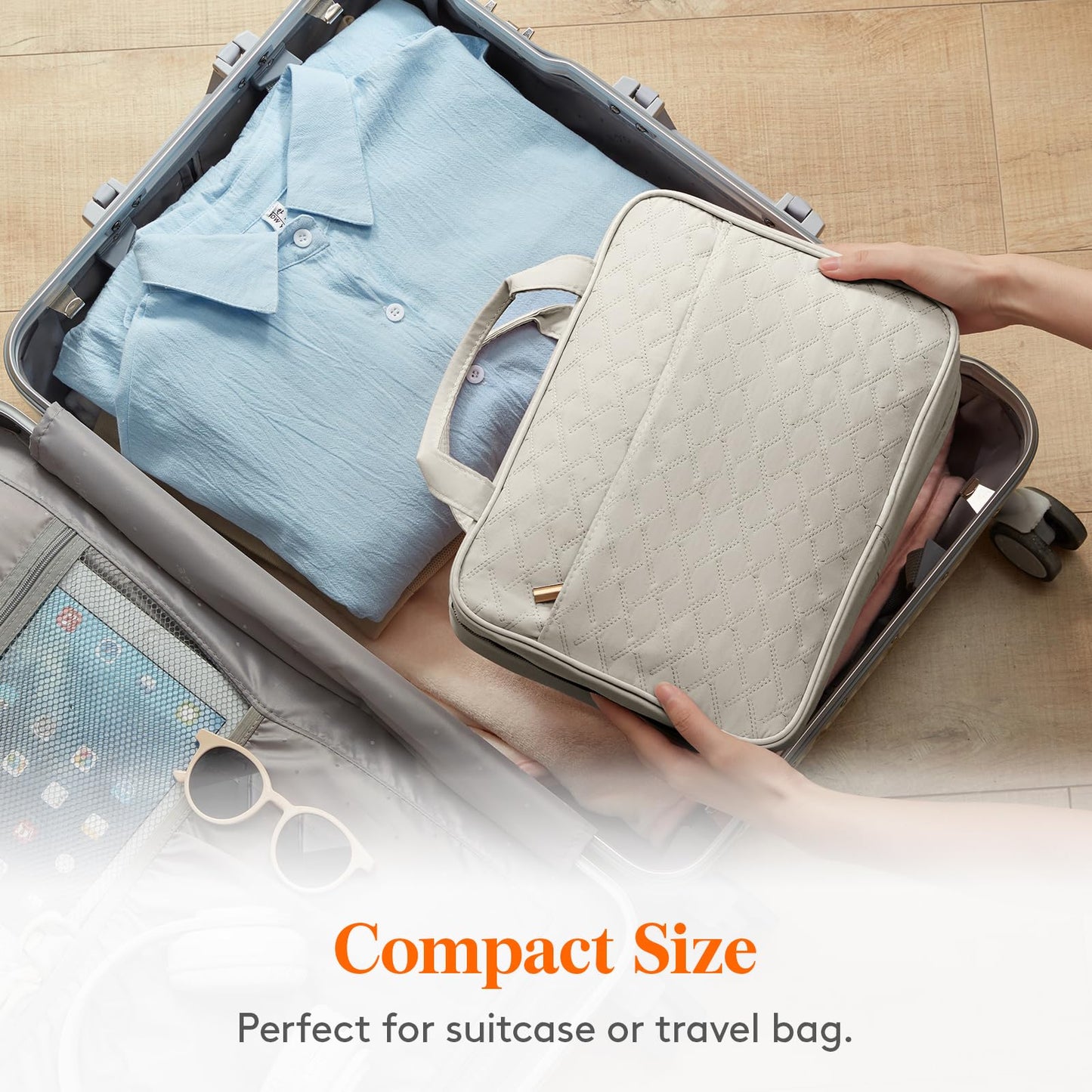 Lifewit Travel Toiletry Bag, Large Hanging Makeup Bag Organizer for Women, Transparent Travel Cosmetic Bag with Hanging Hook for Full Size Bottles, Vacation Essentials, Medium,Dark Blue