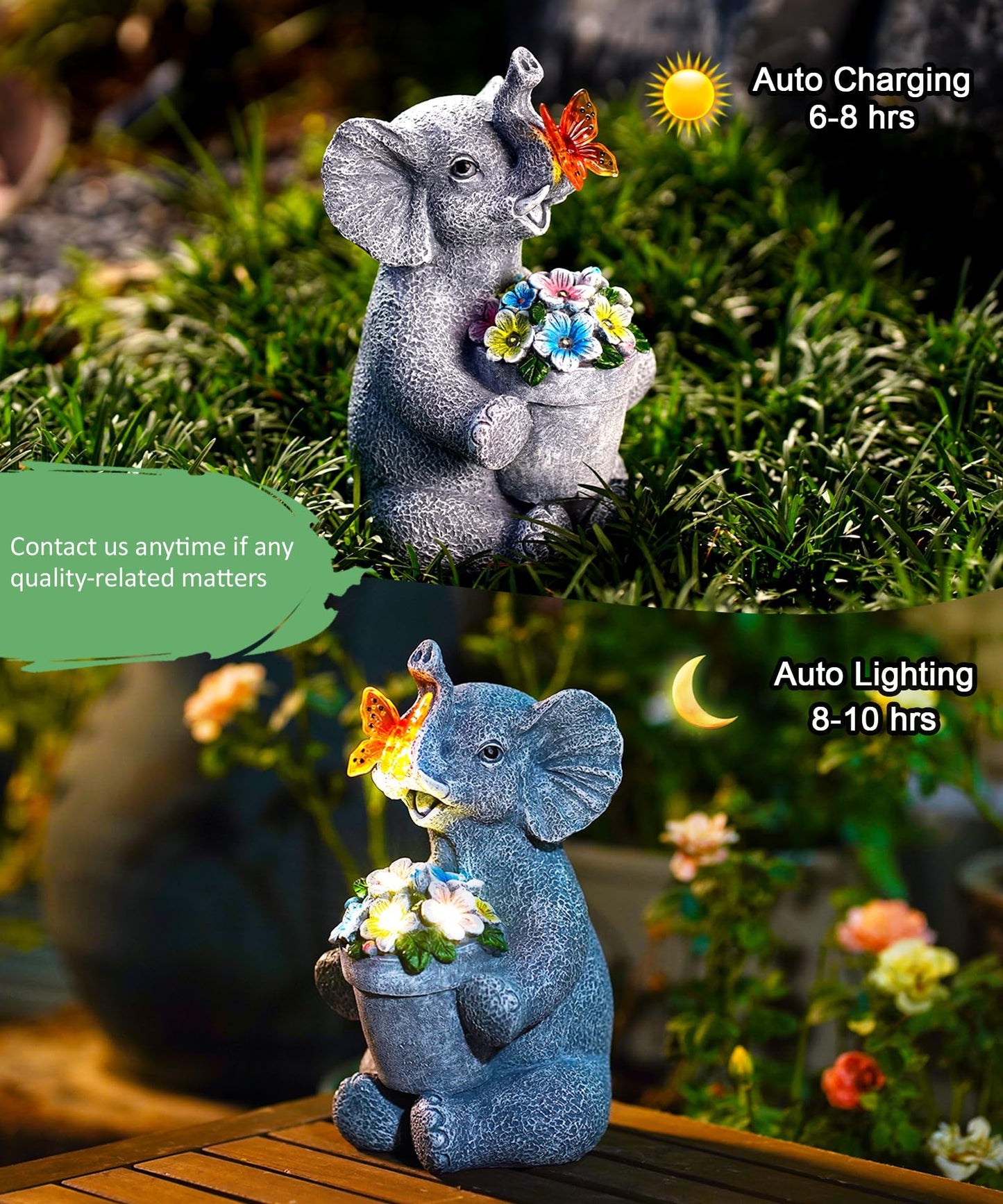 Dog Garden Ornaments With Solar Butterfly - Unique Gifts for Women Mum Men - Outdoor Puppy Decor for Patio Yard Lawn Balcony Resin Waterproof Sculpture