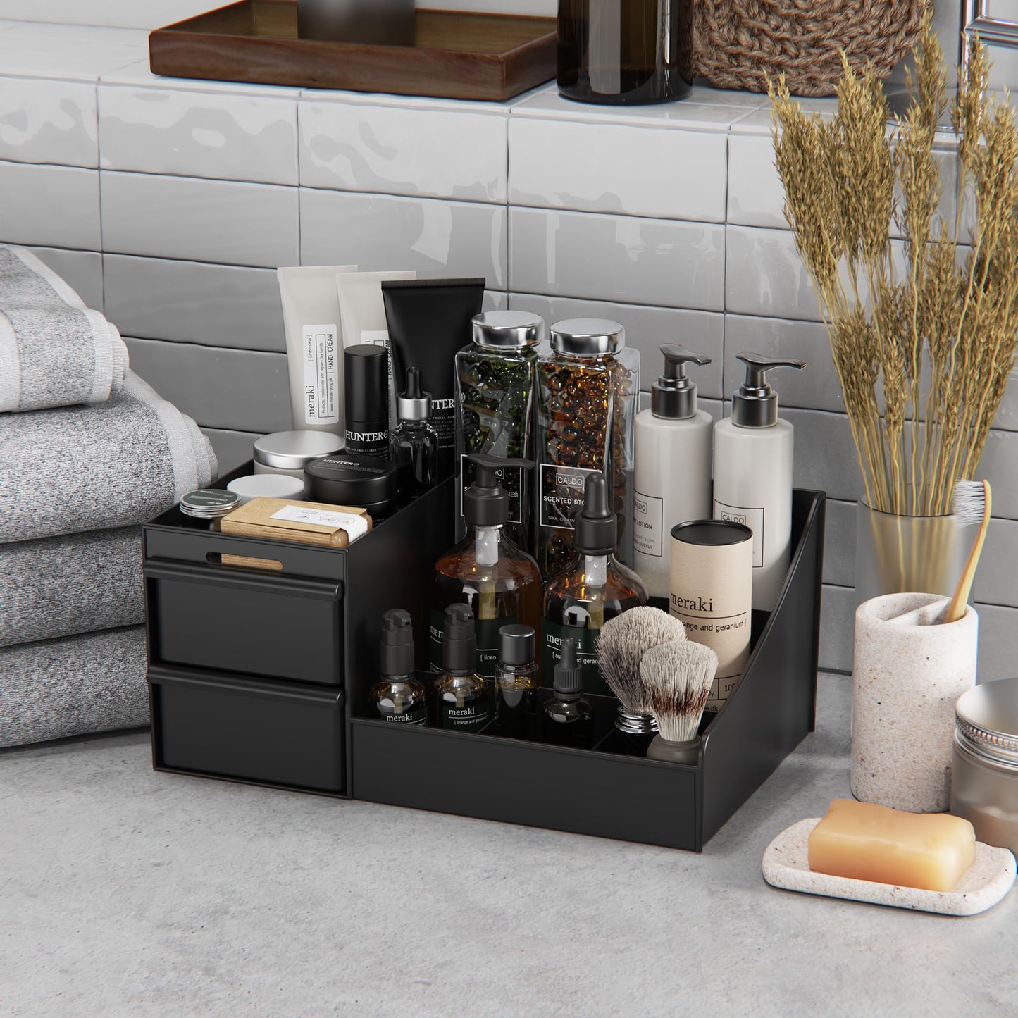 Makeup Organizer Storage Drawers, Large Capacity Cosmetic Organisers for Lipsticks, Jewelry, Nail Care, Skincare Organiser for Vanity, Ideal Desk Organizer for Dresser and Bathroom