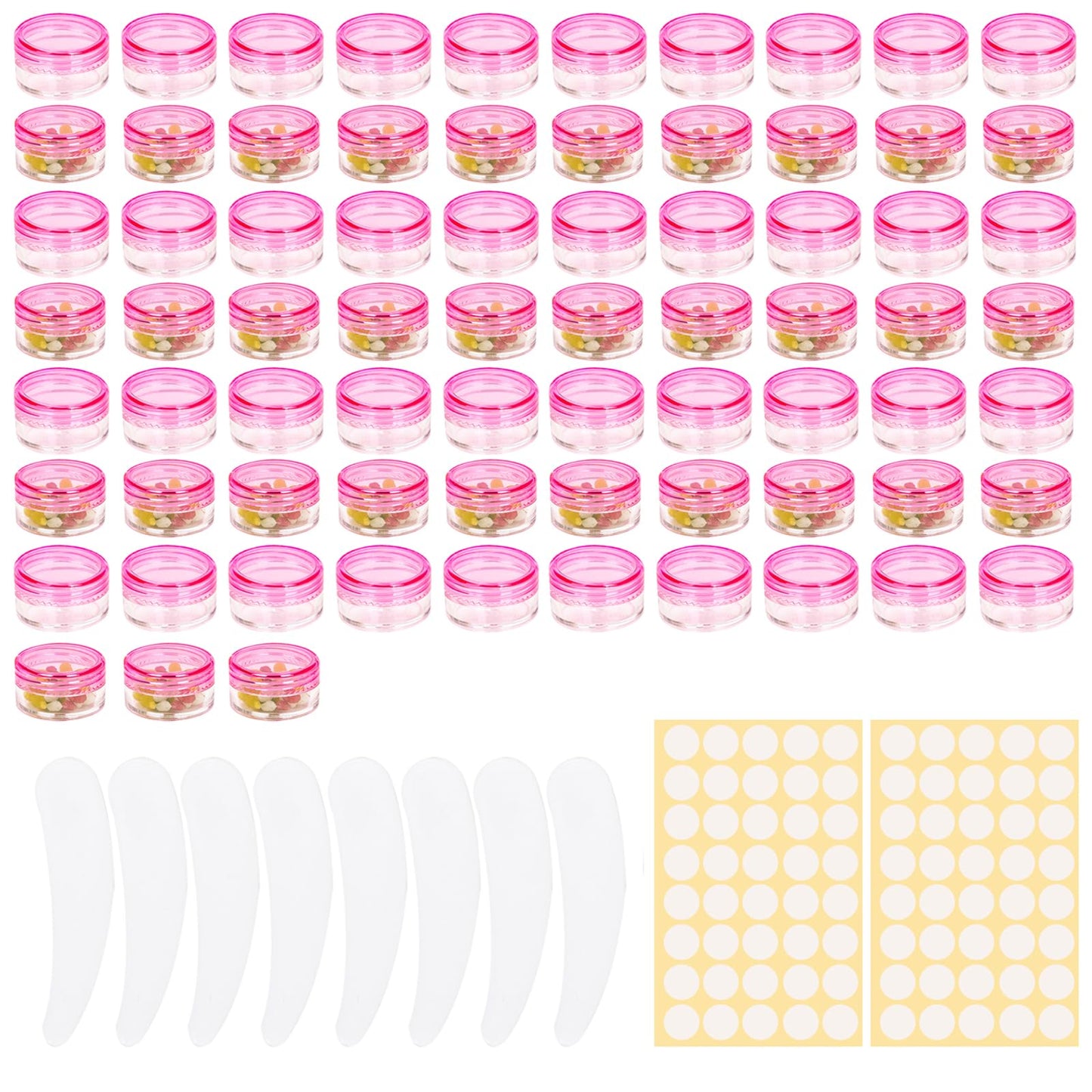 73 Pcs Empty sample pots,5g/5ml cosmetic pots,sample pot with lid cosmetic pot,travel pots for cream,cosmetic containers small pots with lids,For Various Cosmetic Products, Samples,Eye Shadow Lip Balm