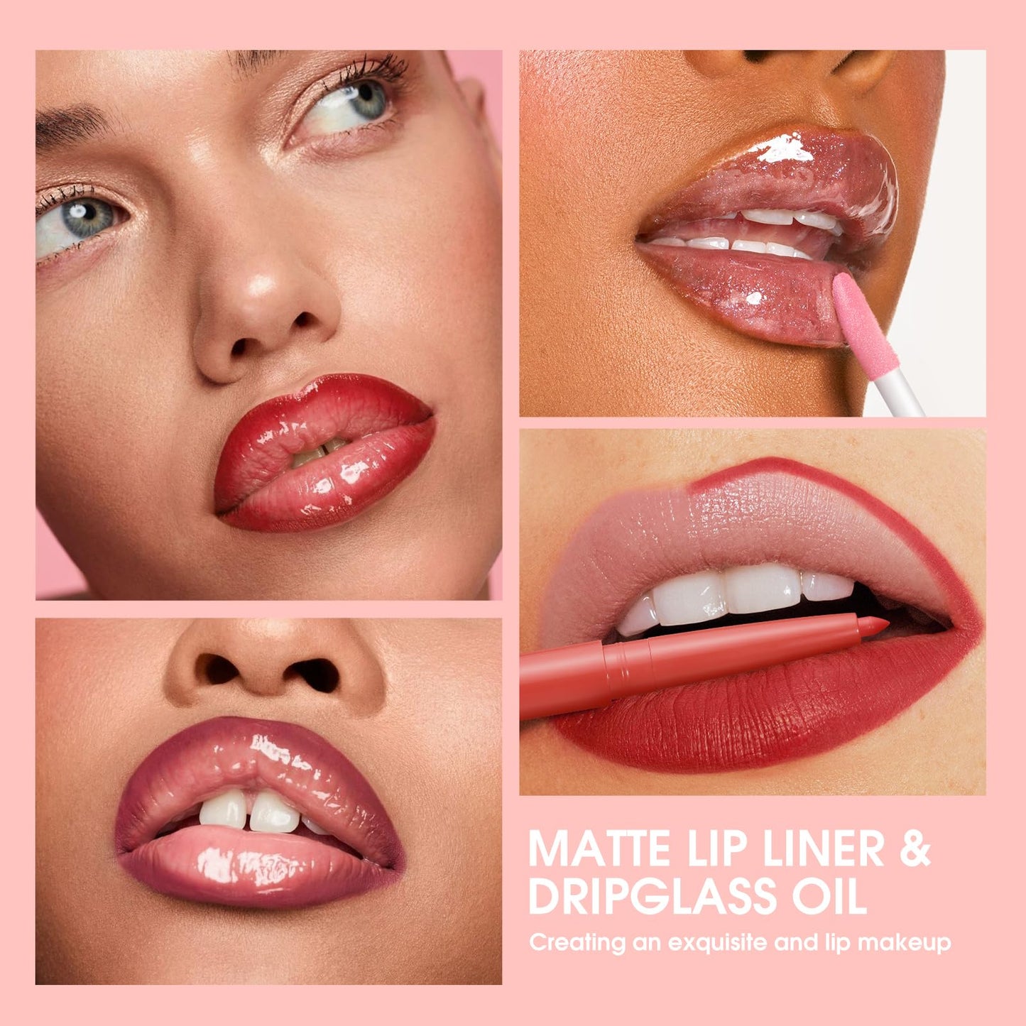 12 Pcs Hydrating Lip Oils + Lip Liner Pencil Combo Sets, Nude Lipliner Glass Lip Glosses Long Lasting Non-Fading Waterproof Lip Makeup Set Gift For Women