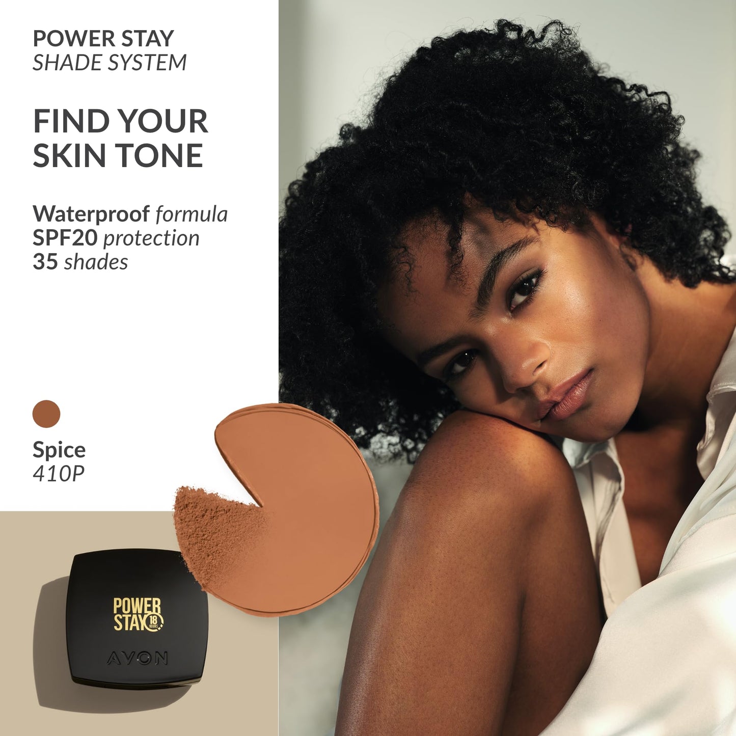 Avon True Flawless Cream To Powder Compact 3-in-1 Concealer, Foundation & Powder Nude - True Blue IQ Colour Technology