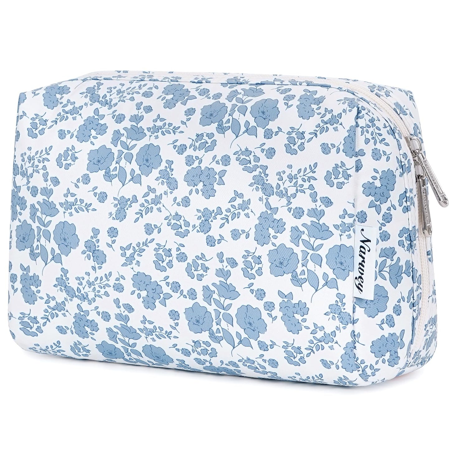 Large Makeup Bag Zipper Pouch Travel Cosmetic Organizer for Women (Mint Green Checkerboard, Large)