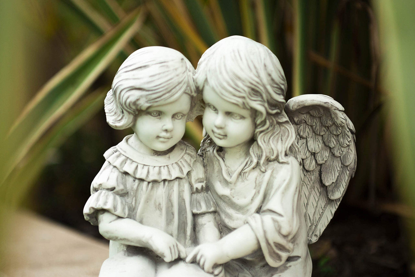 Garden Mile Stone Effect Animal Garden Statue Kissing Monkeys Sitting Monkeys Sculptures Patio Pond & Garden Ornaments Outdoor Home Outdoor Decor Living Room Decor