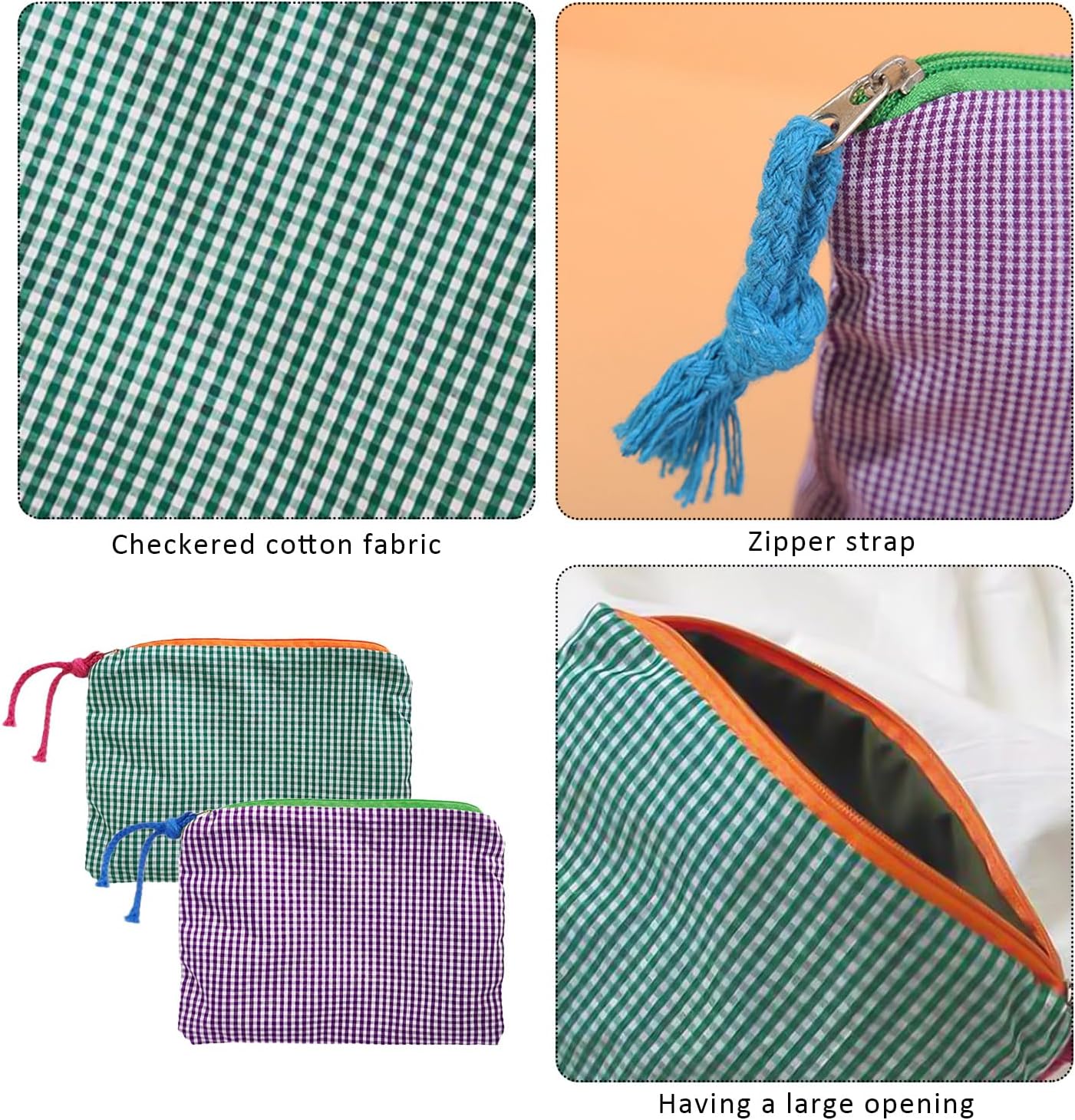 2 Small Cosmetic Bags, Small Grid Storage Bag, Convenient Storage Bag, Multi-functional Travel Cosmetic Bag, Coin Purse, Storage of Cosmetic Accessories