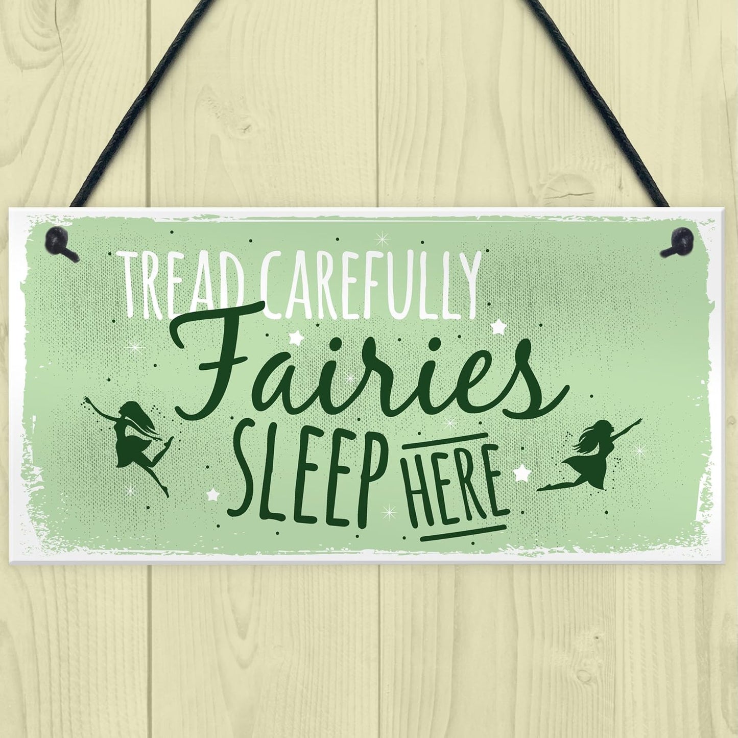 Red Ocean Fairies Sleep Here Garden Plaque Gift Fairy Shabby Chic Gardening Sign Home Decor