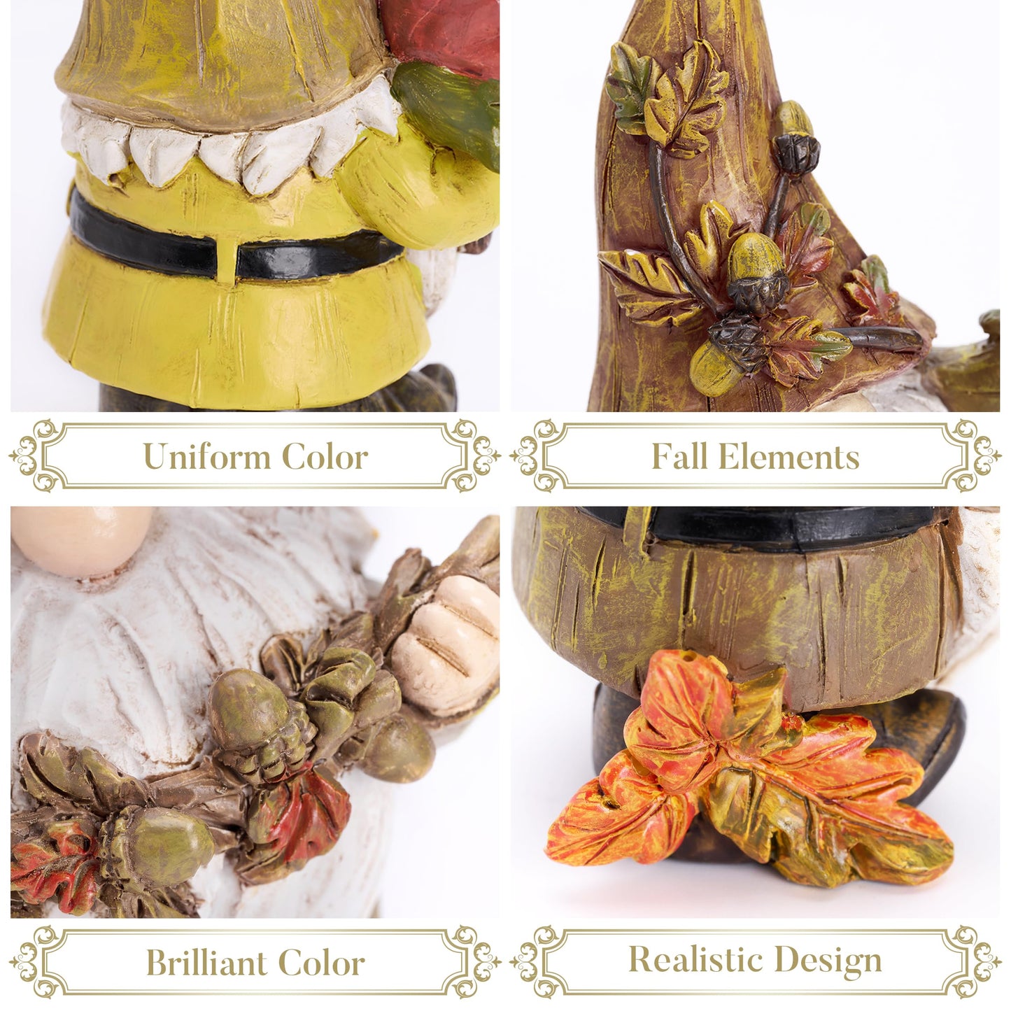 Valery Madelyn Autumn Decorations, Lovely Set of 3 Medium Gonks Ornaments, Waterproof Resin Autumn Home Decor, Gonks Gifts for Women, Fall Decorations for Living Room, Bedroom, Garden 10CM