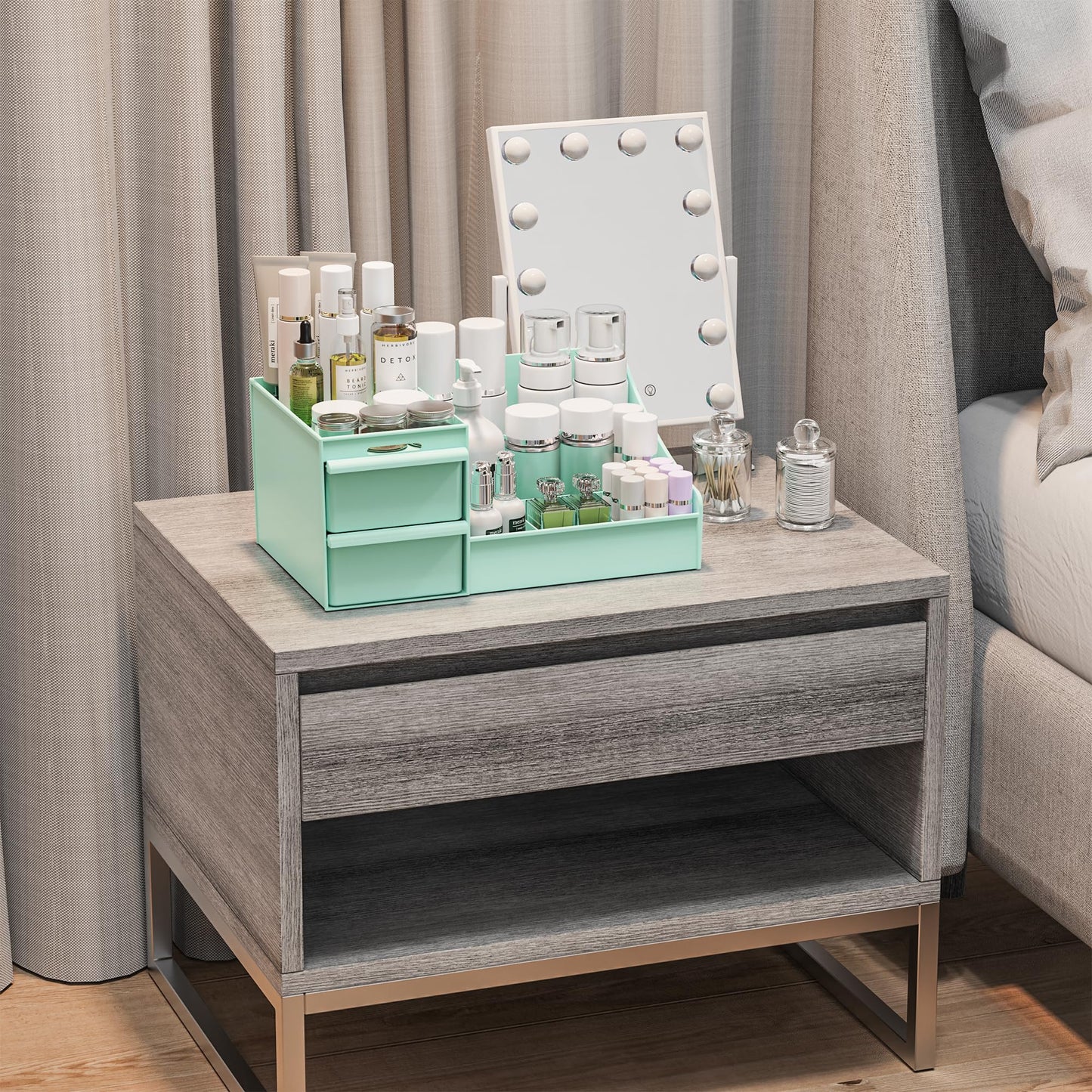 Makeup Organizer Storage Drawers, Large Capacity Cosmetic Organisers for Lipsticks, Jewelry, Nail Care, Skincare Organiser for Vanity, Ideal Desk Organizer for Dresser and Bathroom