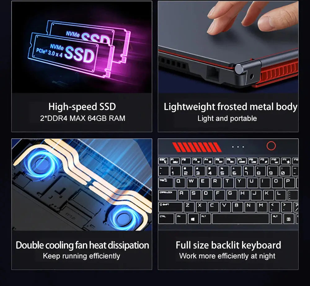 YSJMNPC Gaming Laptop Computer Intel Core i7-8750H GTX1650 16 Inch IPS Screen 144Hz Refresh Rate RGB Keyboard WiFi Mega Store 4