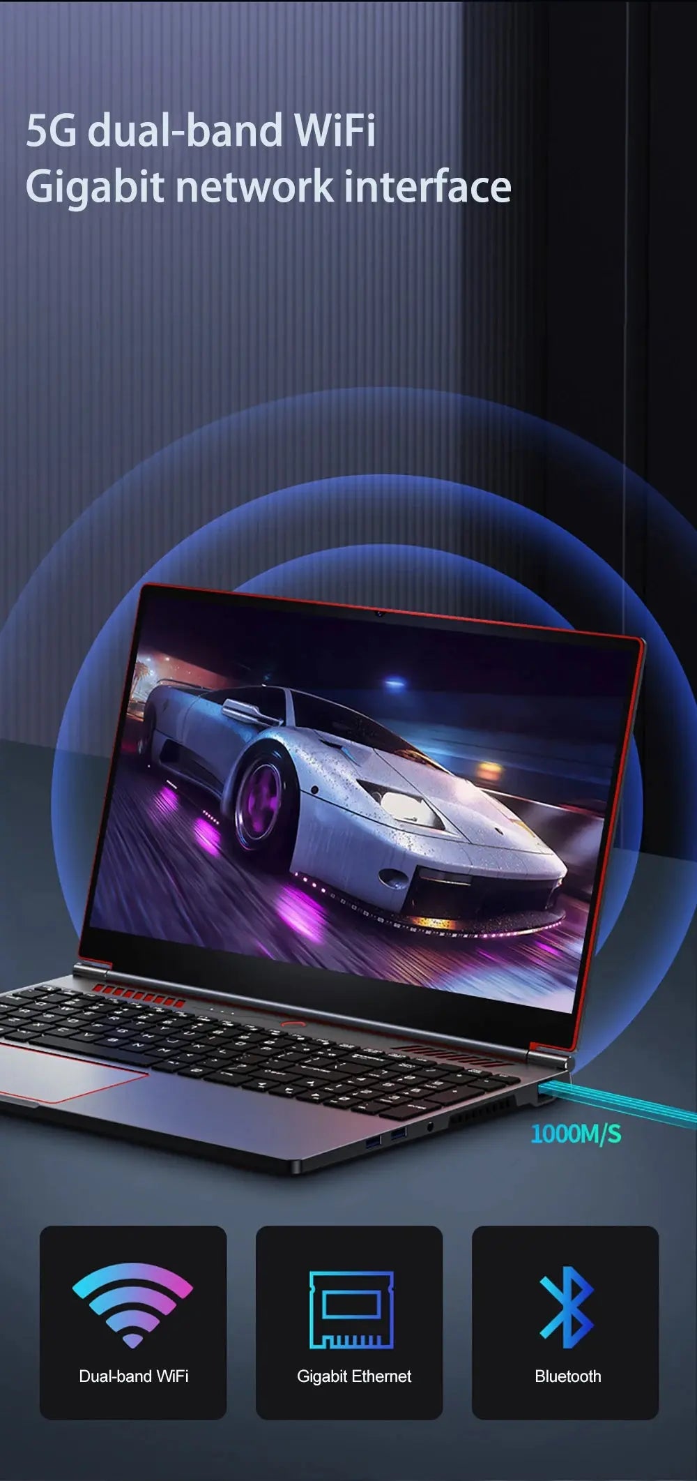 YSJMNPC Gaming Laptop Computer Intel Core i7-8750H GTX1650 16 Inch IPS Screen 144Hz Refresh Rate RGB Keyboard WiFi Mega Store 4