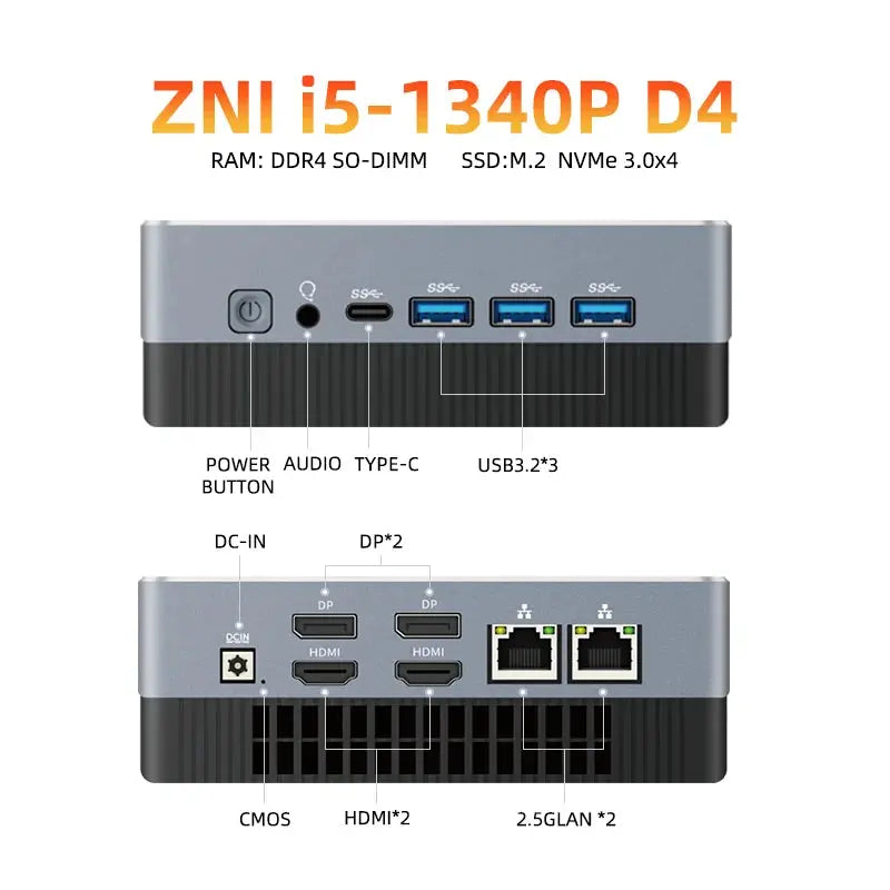 13th Gen Pocket Mini PC i5 1340P i5 1355U i3 1115G4 DDR5  32GB RAM  NVME  WIFI6  NUC Mini Gaming PC Portable Computer 2 LAN HTPC - Mega Store