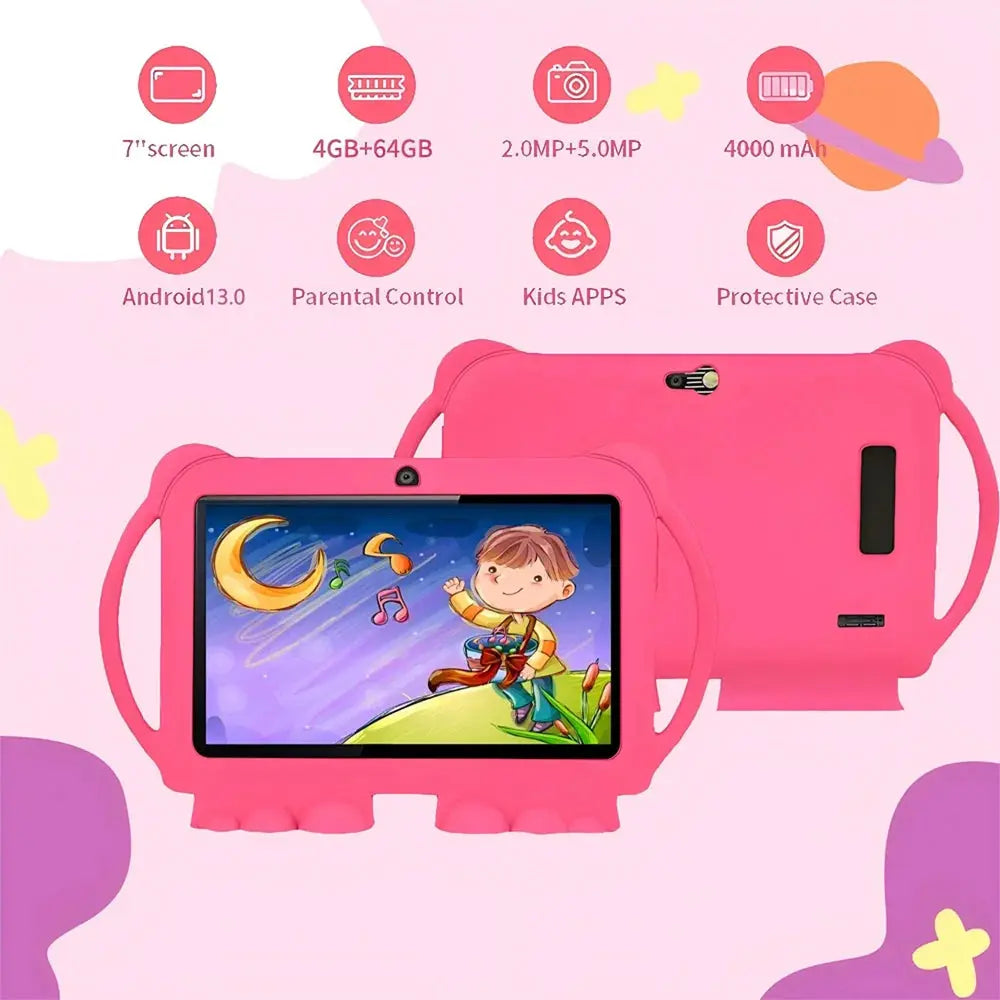 2025 New 5G WIFI 7-inch Children's Tablet 4GB+64GB ROM Drawing and Learning Portable Mini Tablet Quad Core Dual Cameras 4000mAh - Mega Store