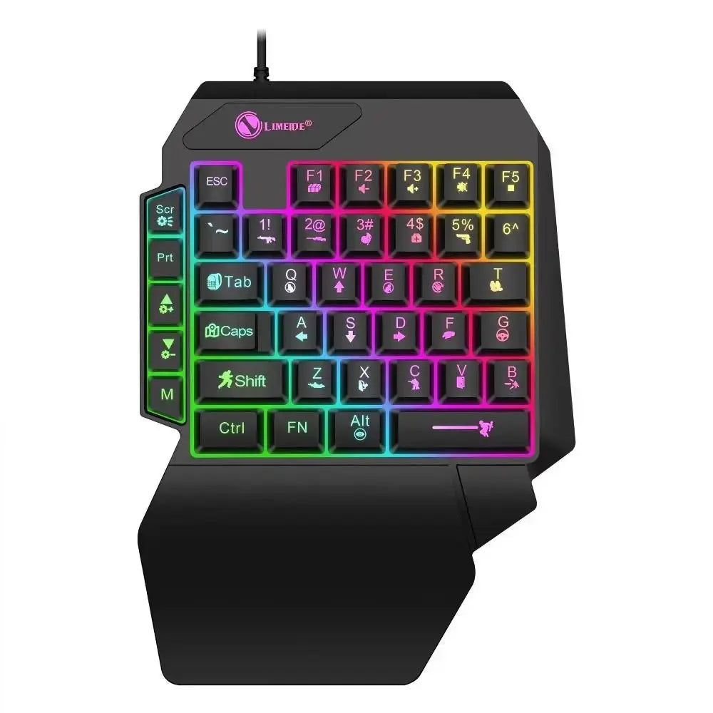 Mini One Handedly Keyboard Luminous Ultra-slim Gaming Keyboard 35 Keys Backlight Gaming Mechanical Keyboard Desktop PC - Mega Store