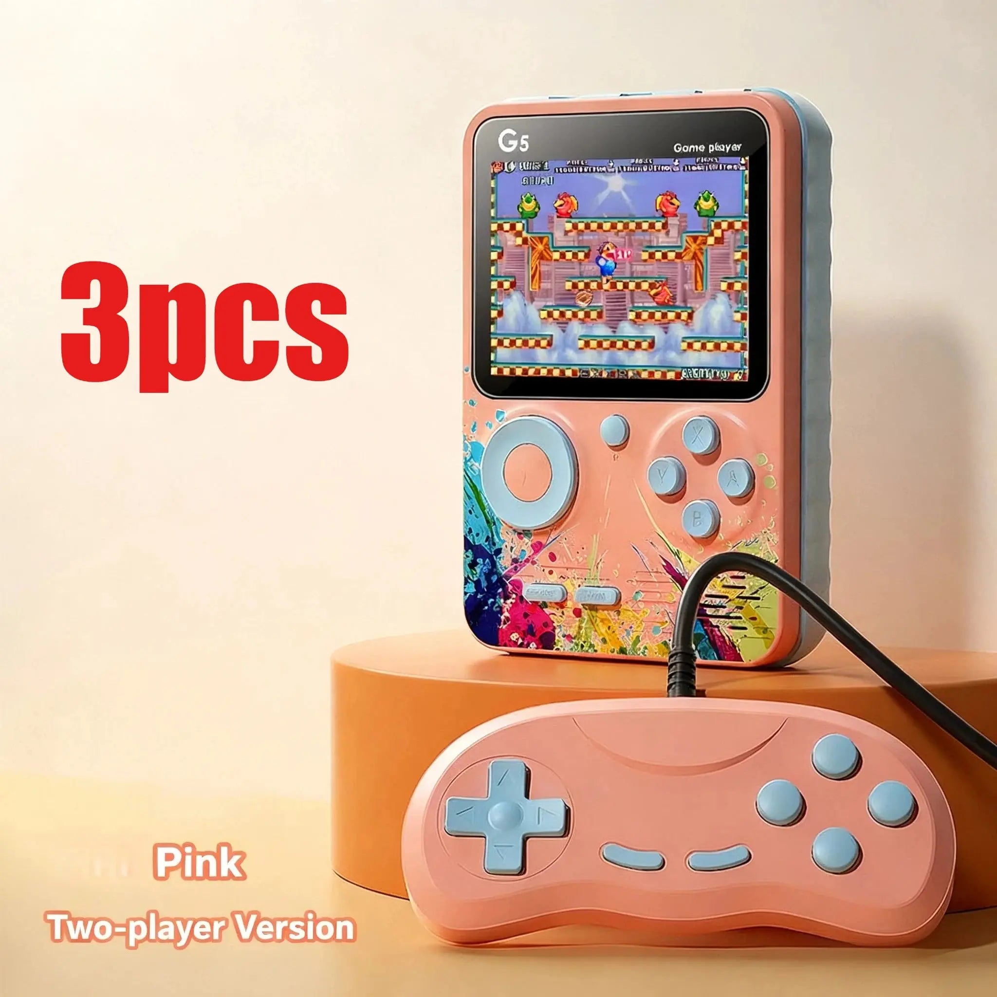 Mini Handheld Video Game Consoles 8 Bit 3.0 Inch Color LCD Retro Portable Color Gaming Player Built in 500 Games for Kids Gifts - Mega Store