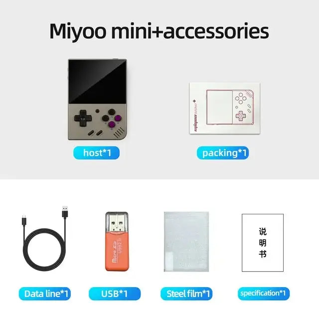 MIYOO Mini Plus Portable Retro Handheld Game Console 3.5-inch IPS HD Screen Children's Gift Linux System Classic Gaming Emulator - Mega Store