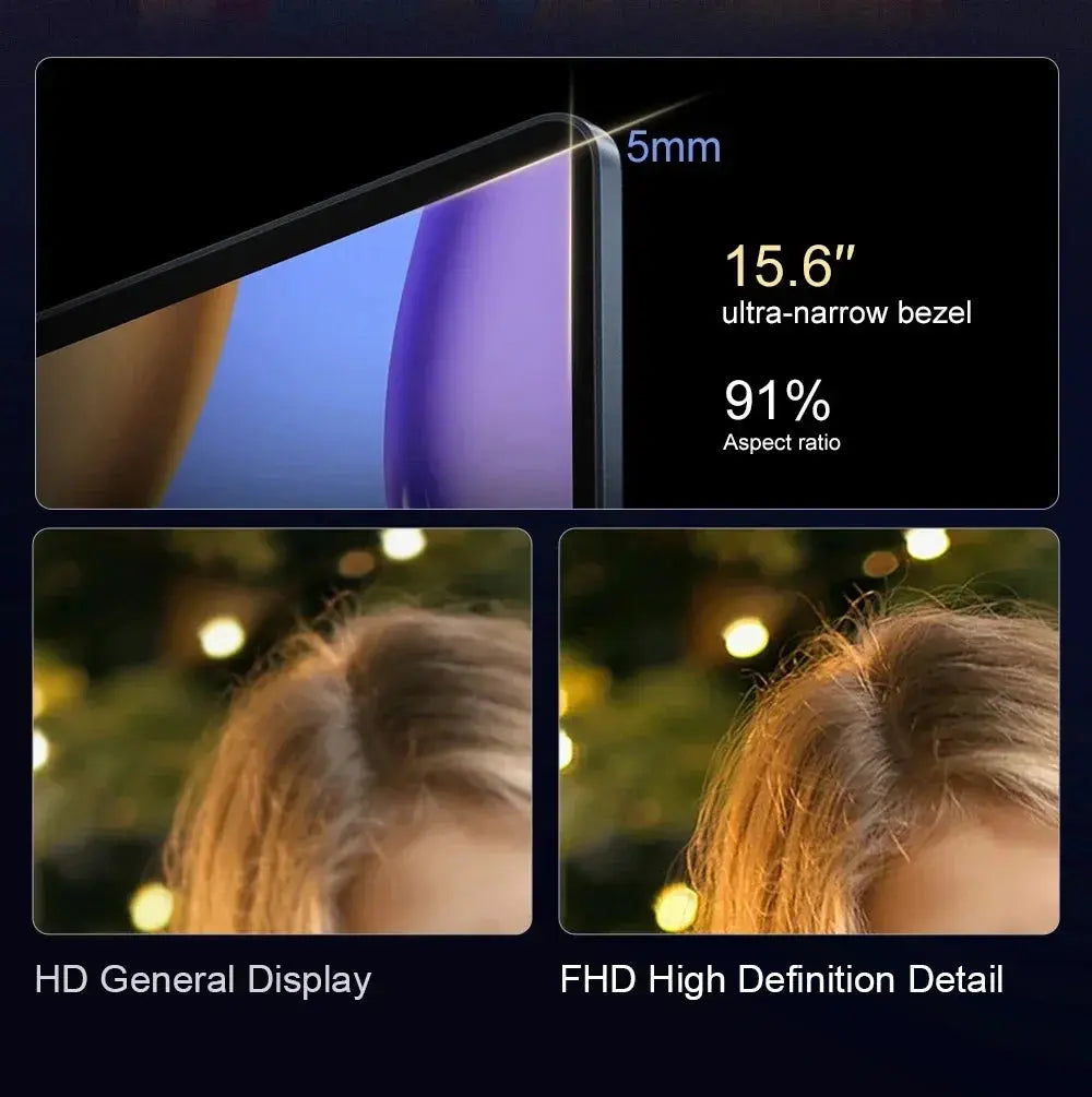 15.6 inch Laptop Computer Intel Celeron N4000 Notebook PC Fingerprint Unlock Windows 11 Pro 16GB RAM 1TB SSD 1920*1080P Laptops Mega Store 4