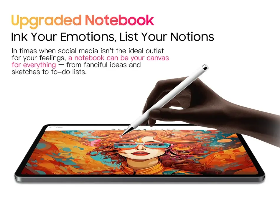 Blackview MEGA 1 Tablet with 11.5-inch 2.4K 120Hz display and tablet pen for digital drawing and note-taking