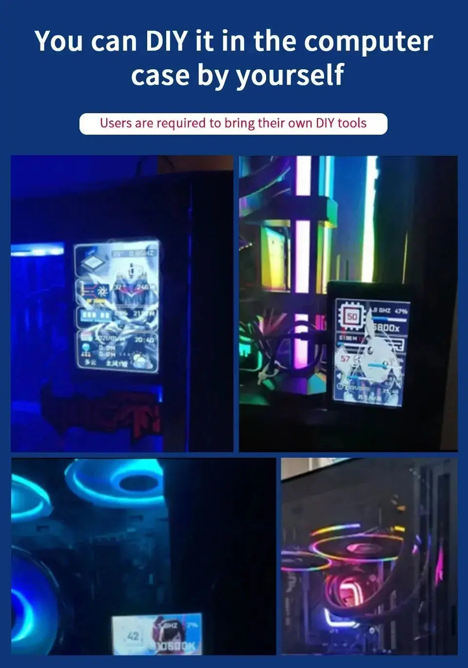 Mini 3.5 inch IPS USB Type C Secondary Screen CPU GPU RAM HDD Computer Monitor Display LCD Monitor Windows 8/10/11 Freely AIDA64 - Mega Store