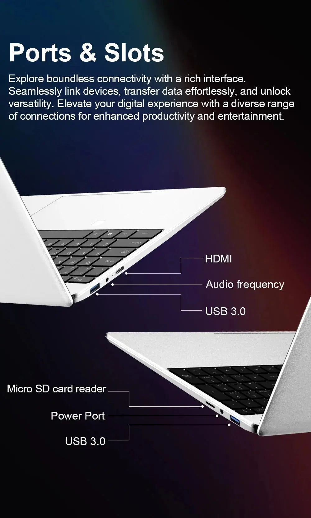 15.6 inch Laptop Computer Intel Celeron N4000 Notebook PC Fingerprint Unlock Windows 11 Pro 16GB RAM 1TB SSD 1920*1080P Laptops Mega Store 4