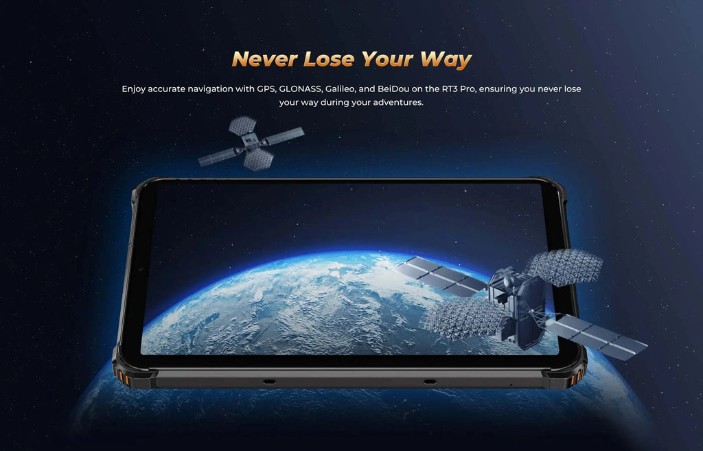 Oukitel RT3 PRO 5150mAh Battery 8"HD Display 13.9mm Ultra-Slim Profile IP68 &IP69K & MIL-STD-810H - Mega Store