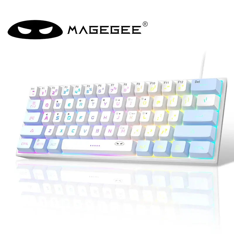 MageGee Mini 60% Gaming Keyboard, RGB Backlit 61 Key Ultra-Compact Keyboard, TS91 Ergonomic Waterproof Mechanical Feeling Office - Mega Store